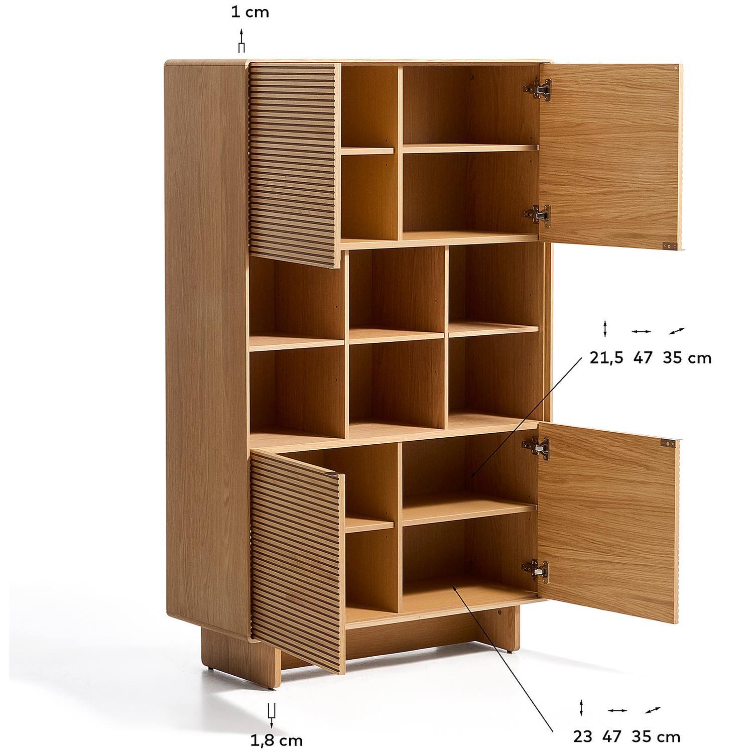 Highboard Norlen mit 4 Türen in Eichenfurnier mit naturfarbenem Finish FSC Mix Credit 100x163