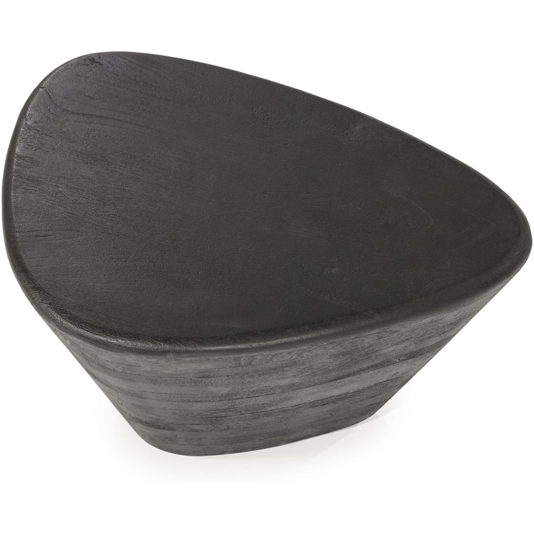 Beistelltisch abgerundet Nina Mangoholz schwarz 70x53