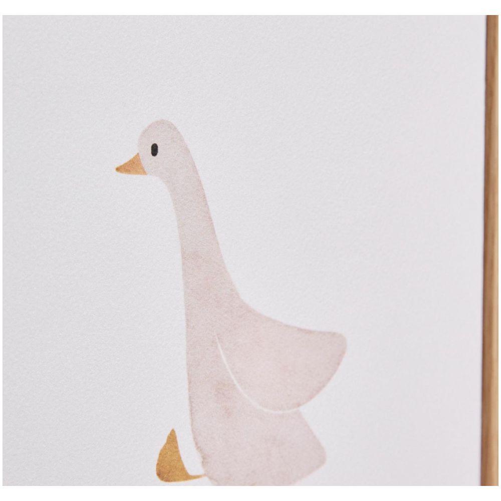 Bild Milu mit Gans beige und weiss 20x20
