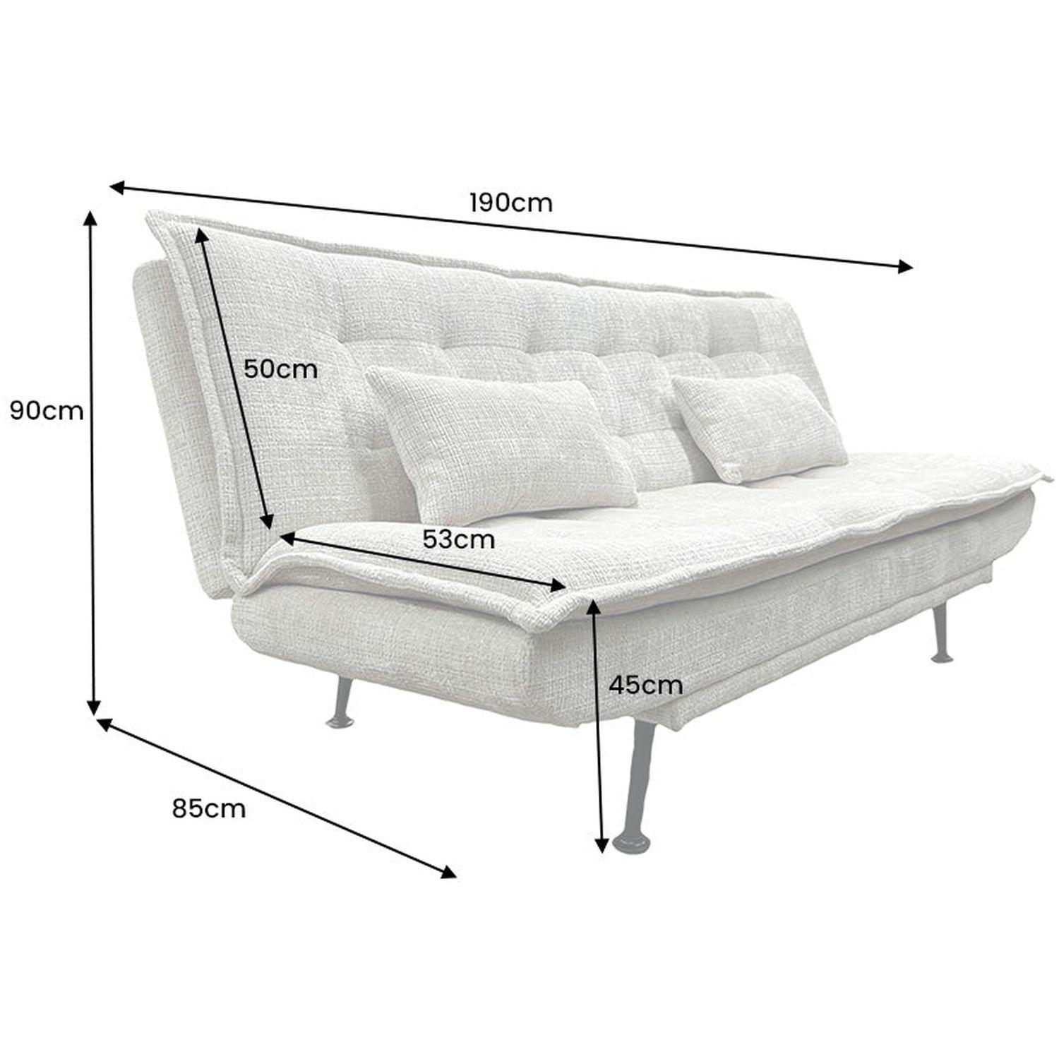 Bettsofa Montreux Chenille Stoff champagne beige 190