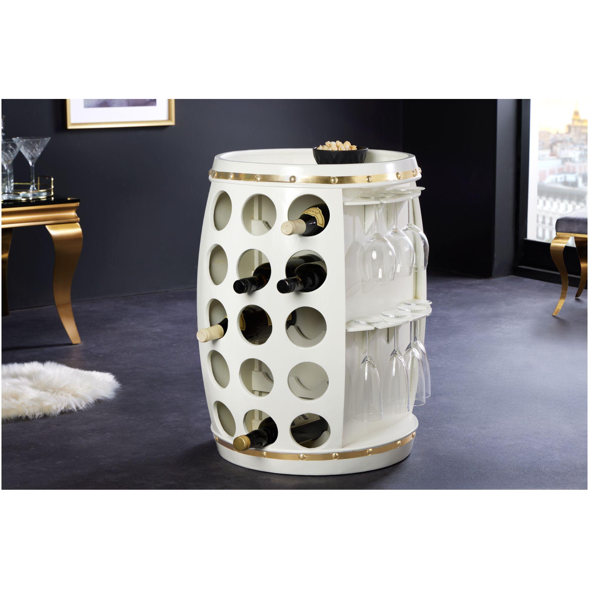 Weinfass White Barrel 65cm weiss gold