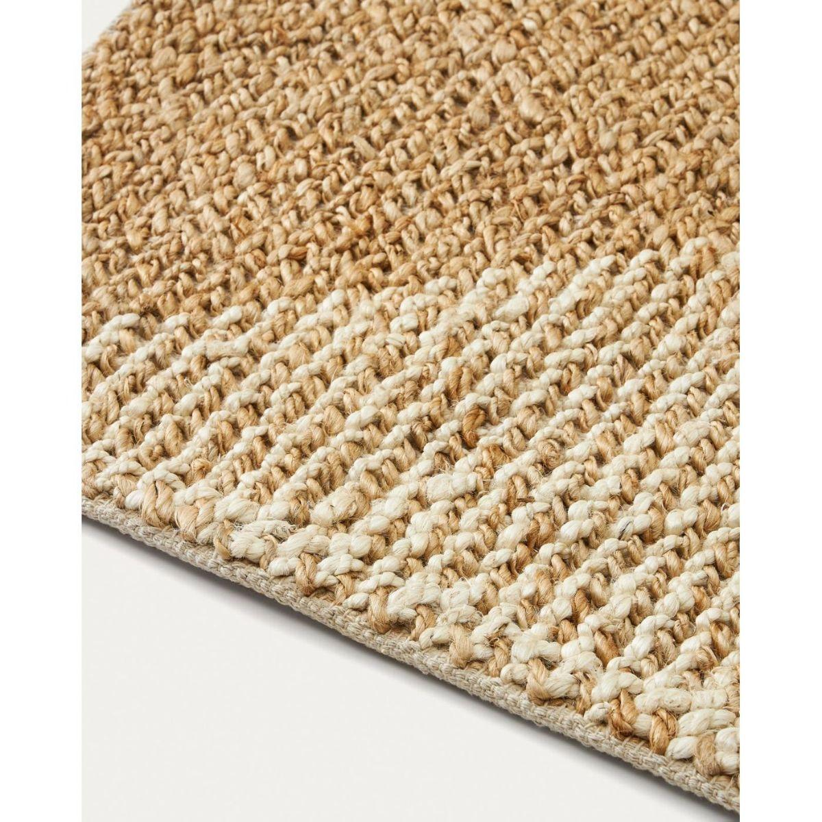 Maelan Teppich aus Jute und Baumwolle kariert natur 160 x 230 cm