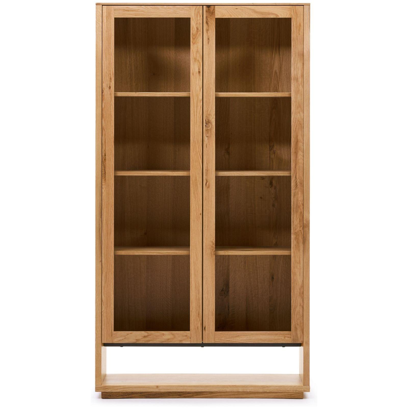 Alguema Vitrine aus Eichenfurnier mit natürlichem Finish 100 x 185 cm