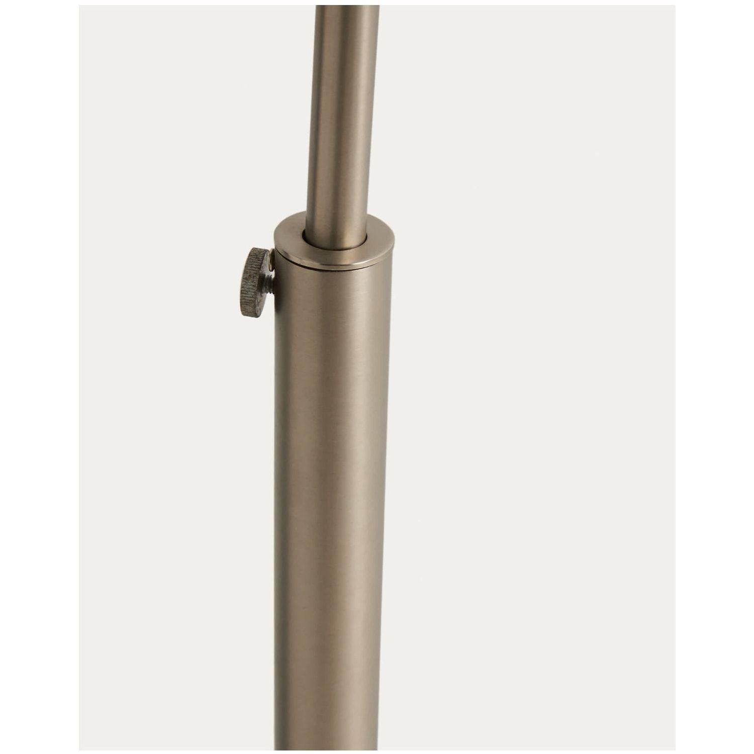 Bogenlampe Stehlampe Madali aus Stahl mit silbernem gebürstetem Finish und weissem Marmor