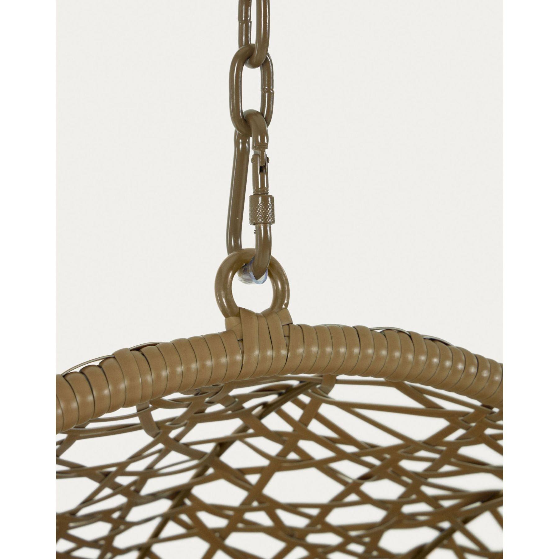 Garten Hängesessel Florence Poly Rattan braun Fuss dunkelgrau