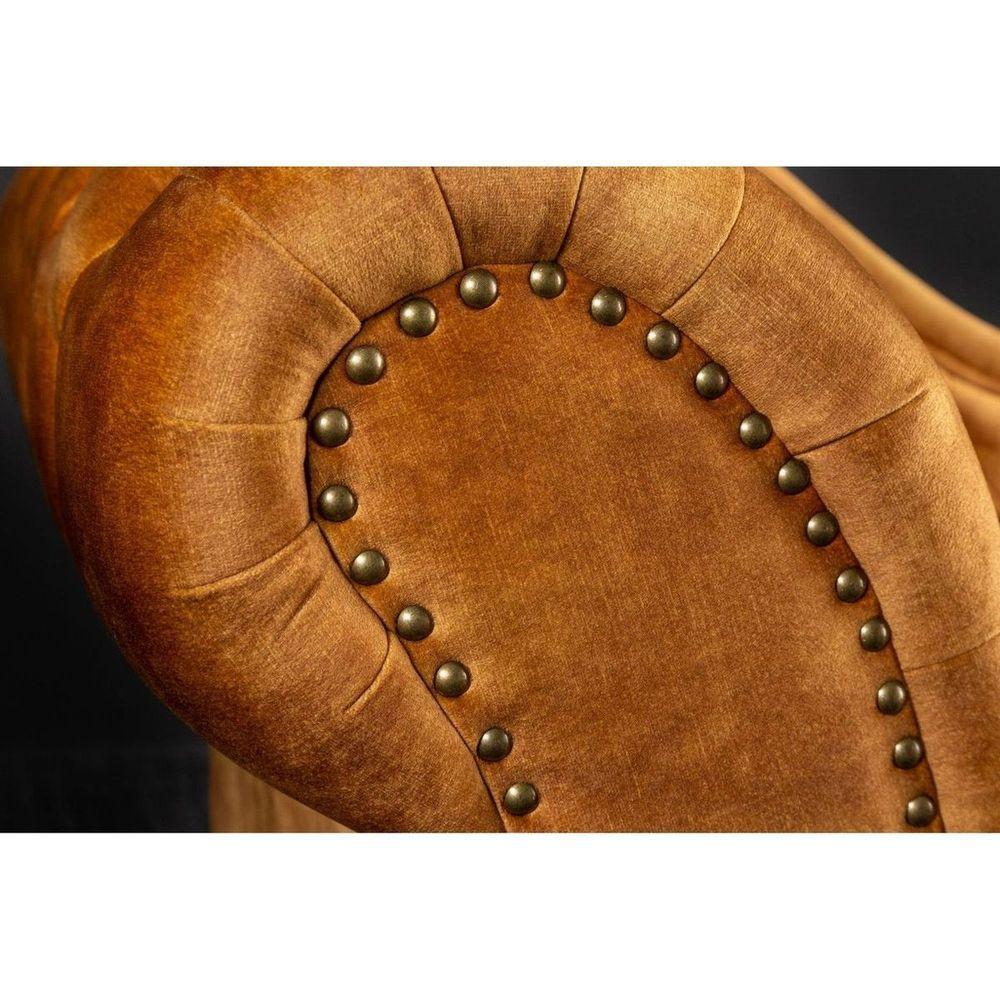 Chesterfield Recamiere Samt senfgelb