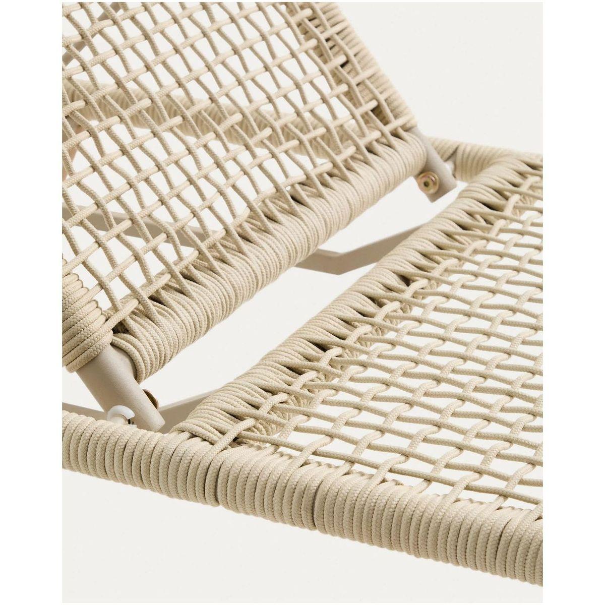Sonnenliege Dandara Seil ecru massives Akazienholz 100% FSC