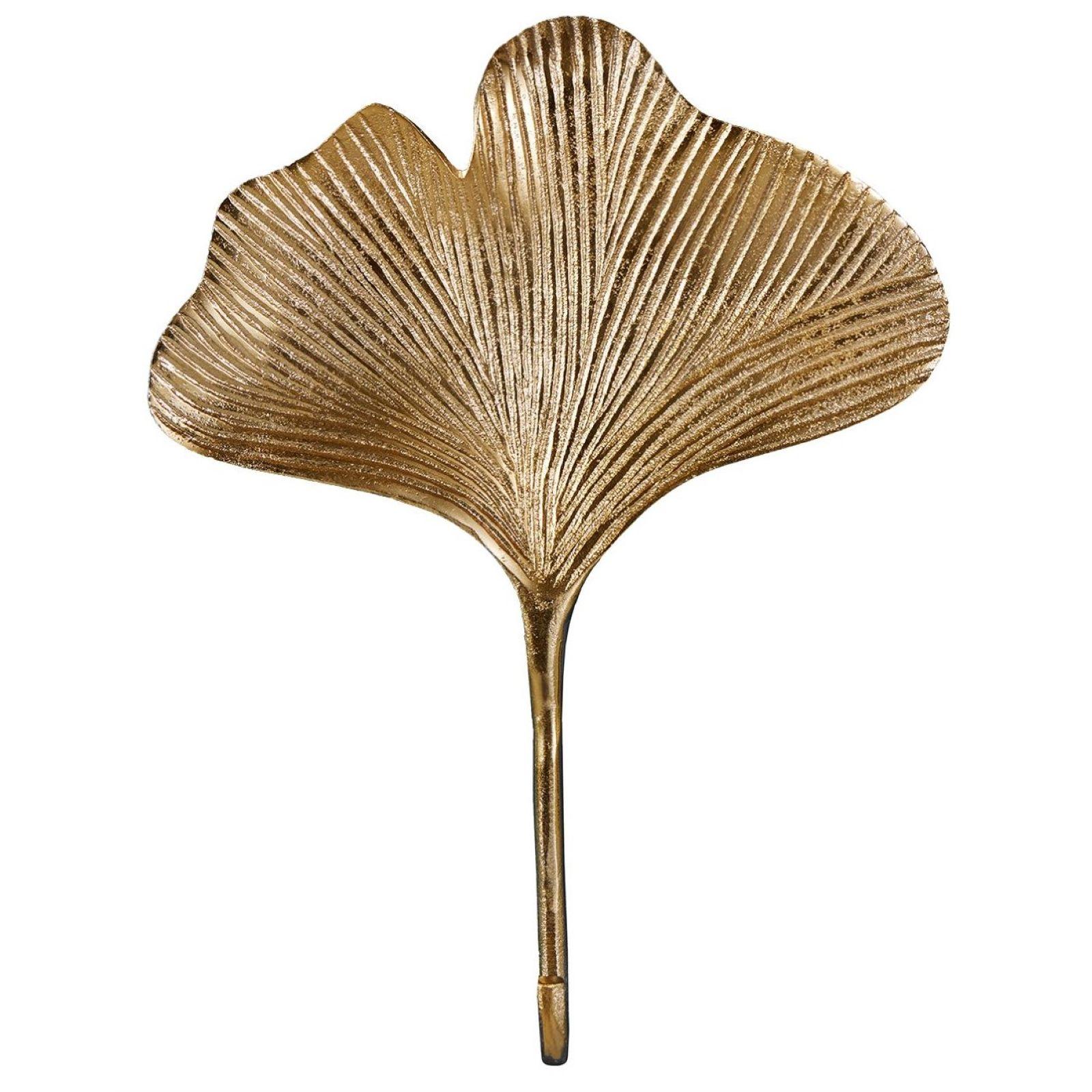 Kleiderhaken Ginkgo Metall gold (3er-Set)
