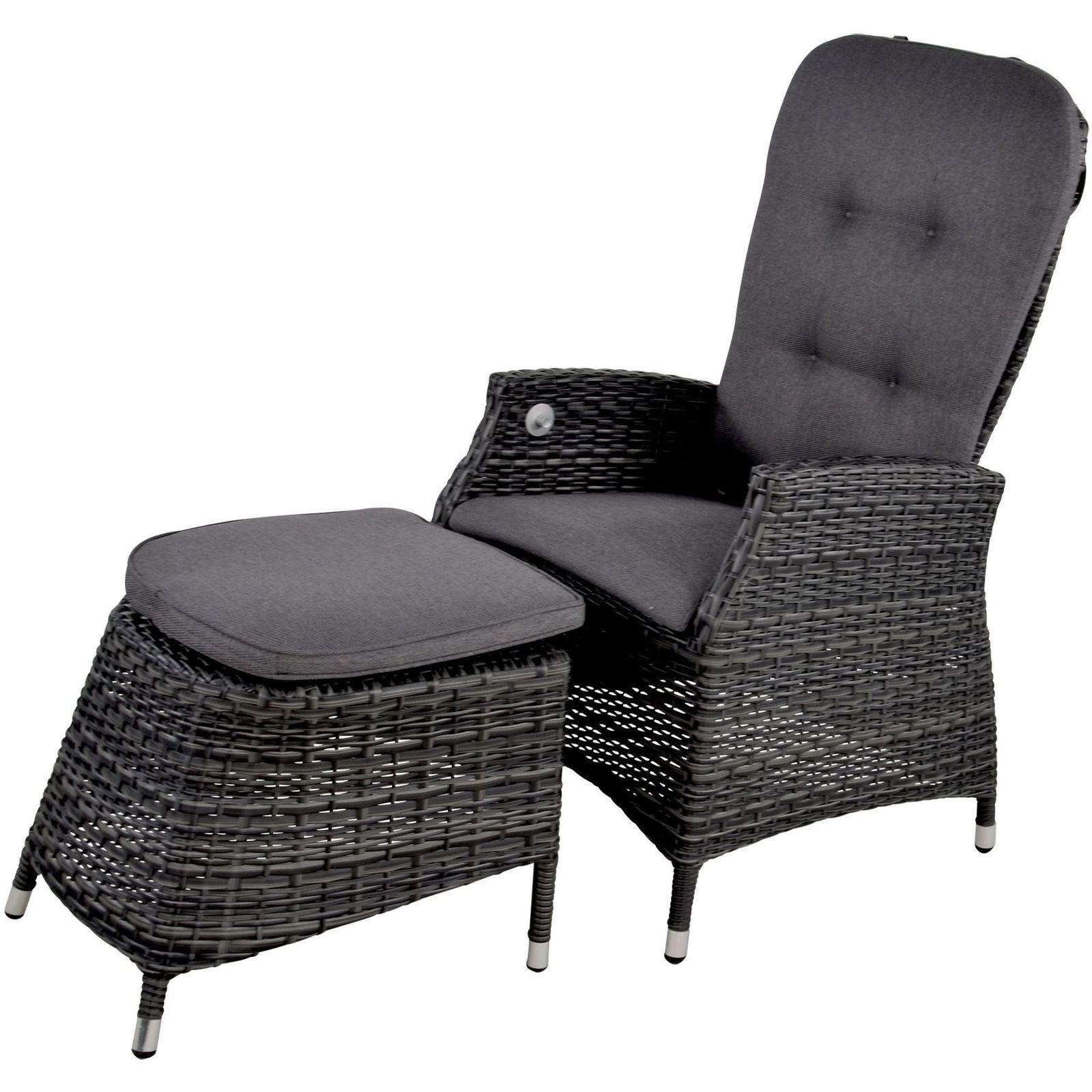 Garten Fusshocker Poly Rattan Nino 50x53