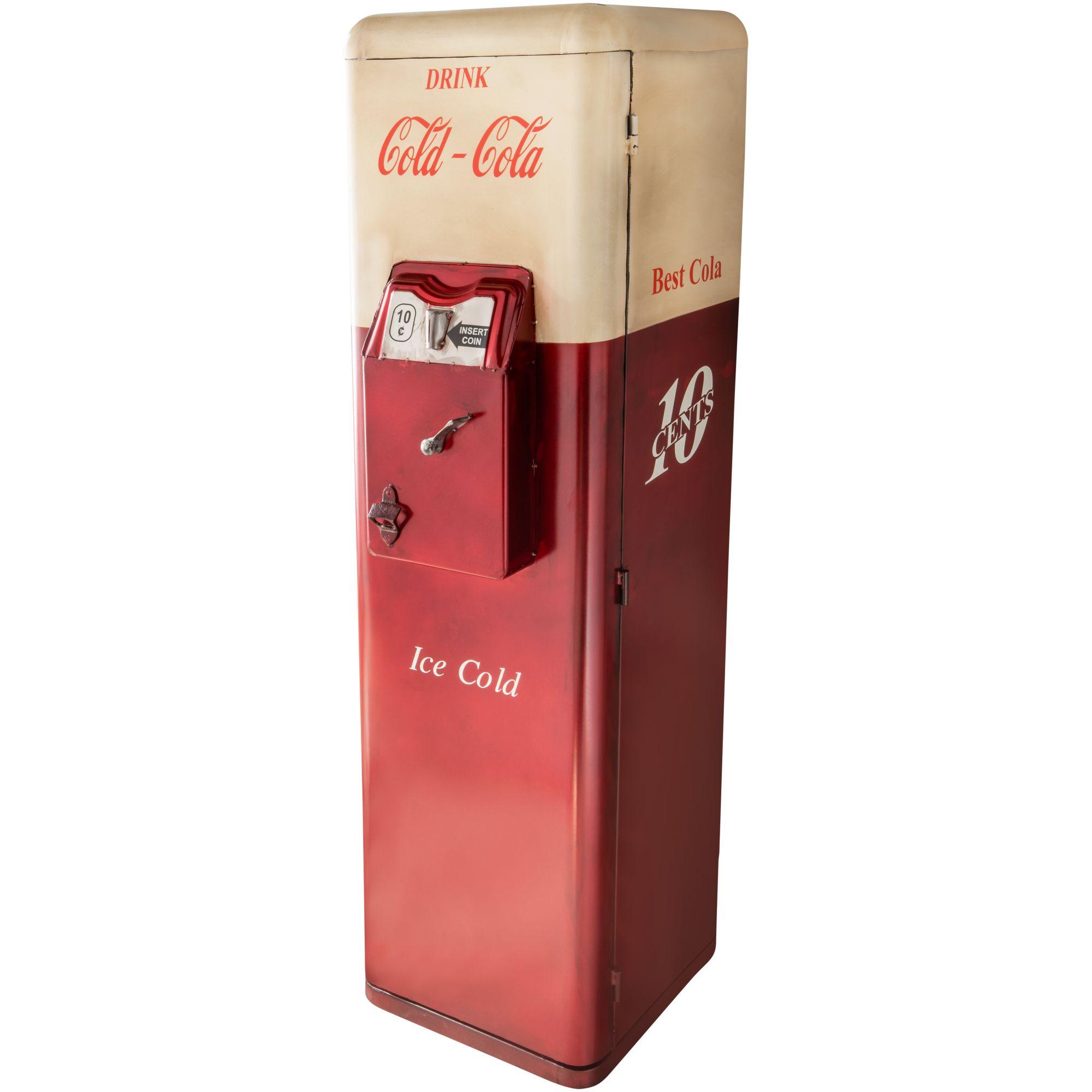 Barschrank Vintage Industrial Cold Cola rot-weiss 51x149