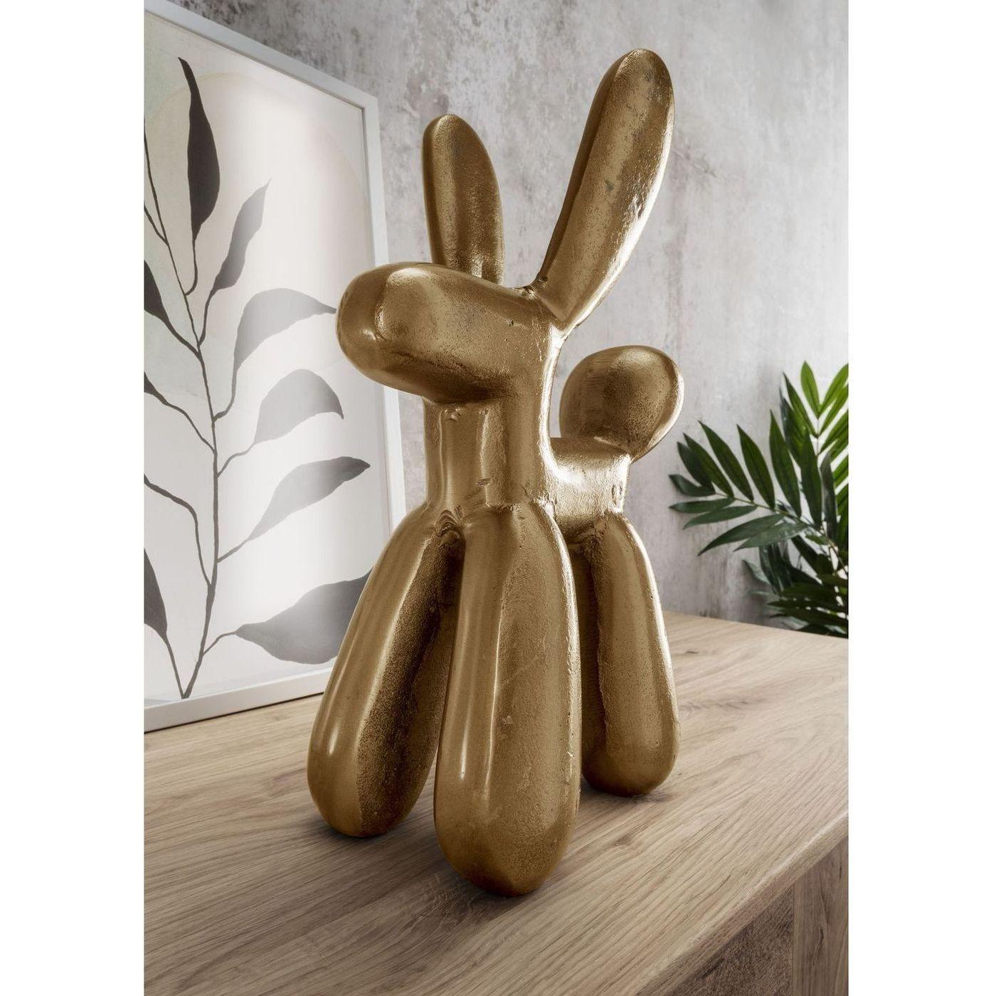 Deko Objekt Aluminum Hund Bubble Medium antik-gold