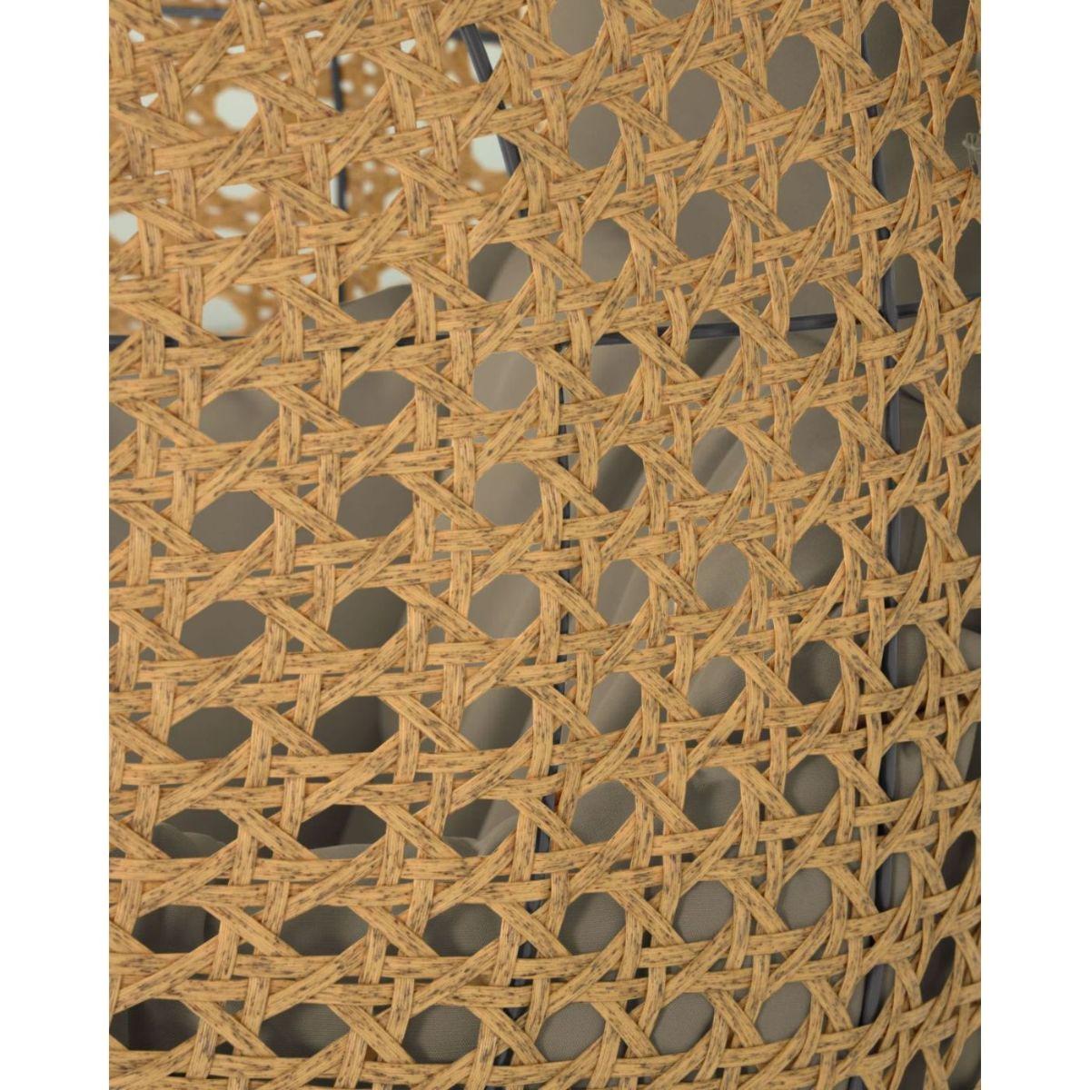 Garten Hängesessel Ciara Poly Rattan natur Fuss hellgrau