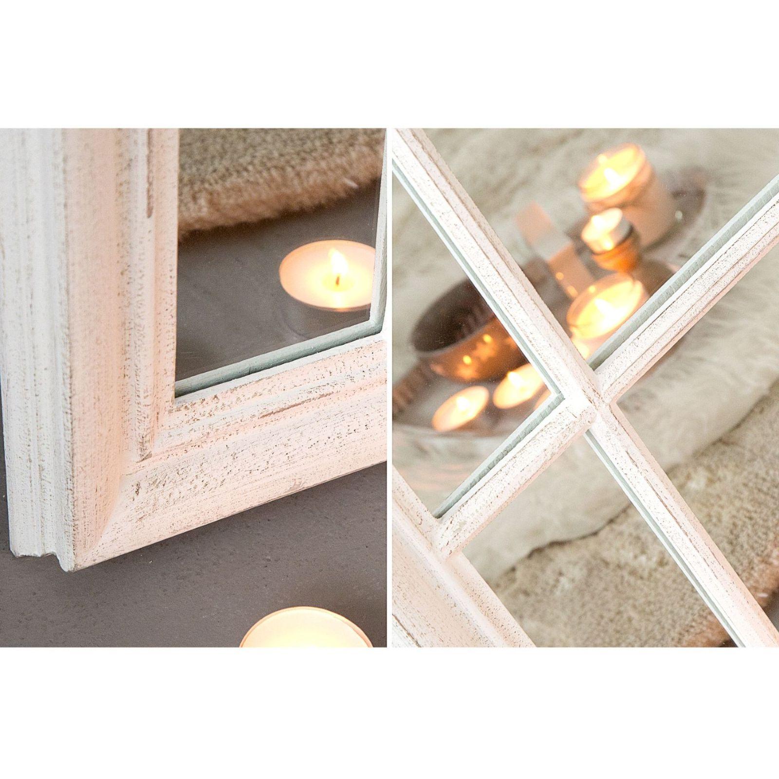 Wandspiegel Standspiegel Fenster Castle 140x60 Shabby Chic weiss