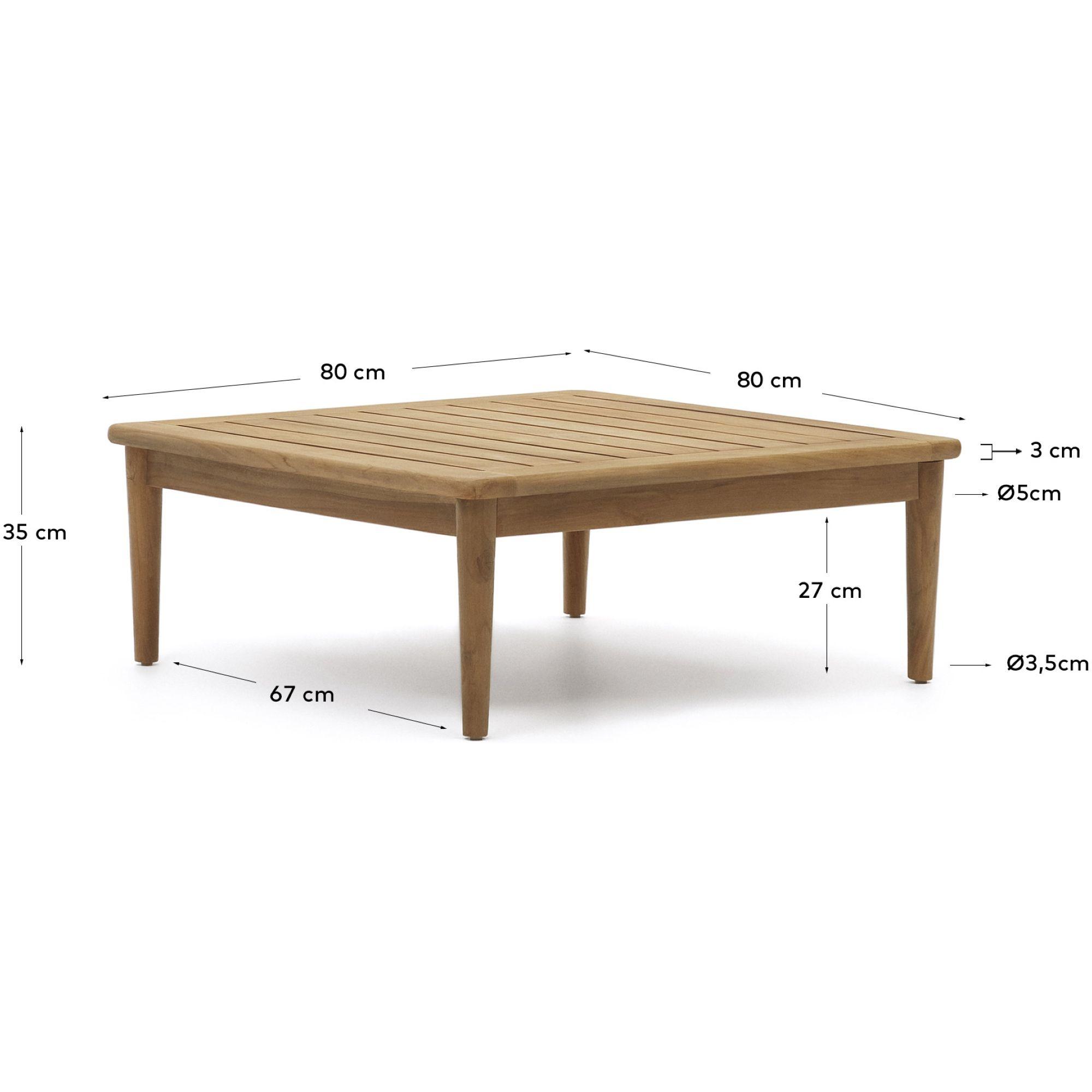 Couchtisch Garten Portitxol Teakholz massiv 80x80