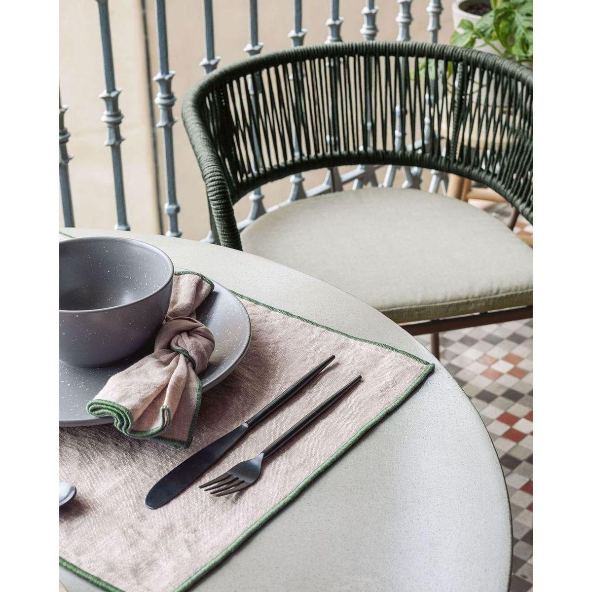 AUSSTELLUNGSSTÜCK Gartenstuhl mit Armlehne Aluminium Seil grün