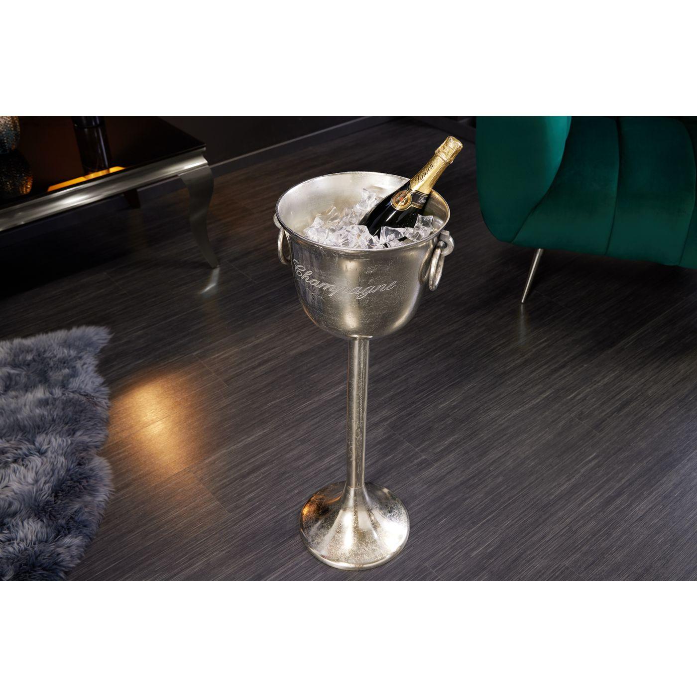 Sektkühler Weinkühler Grand Casino Champagne Aluminium antik silber (auf Ständer)