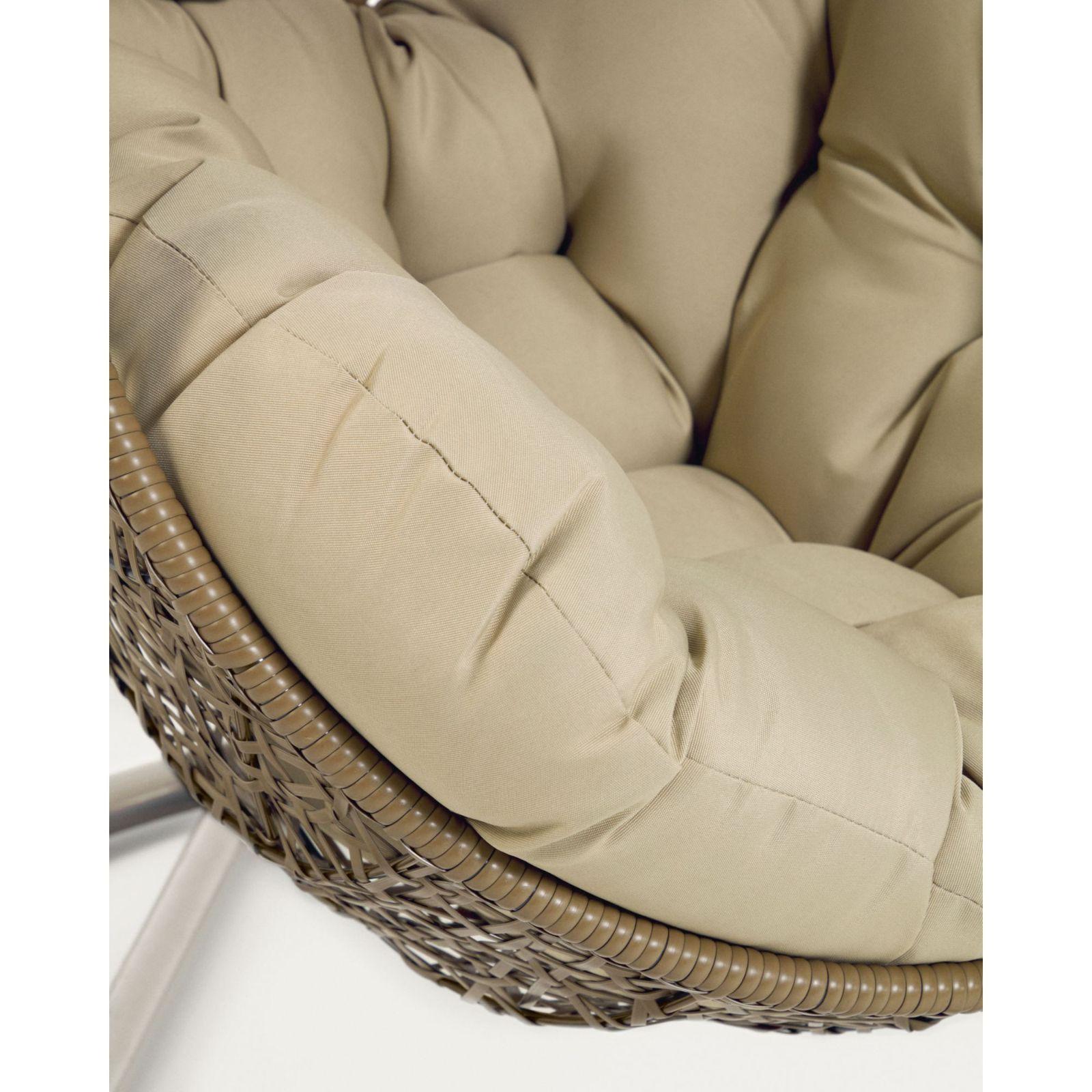 Garten Hängesessel Florence Poly Rattan braun Fuss hellgrau