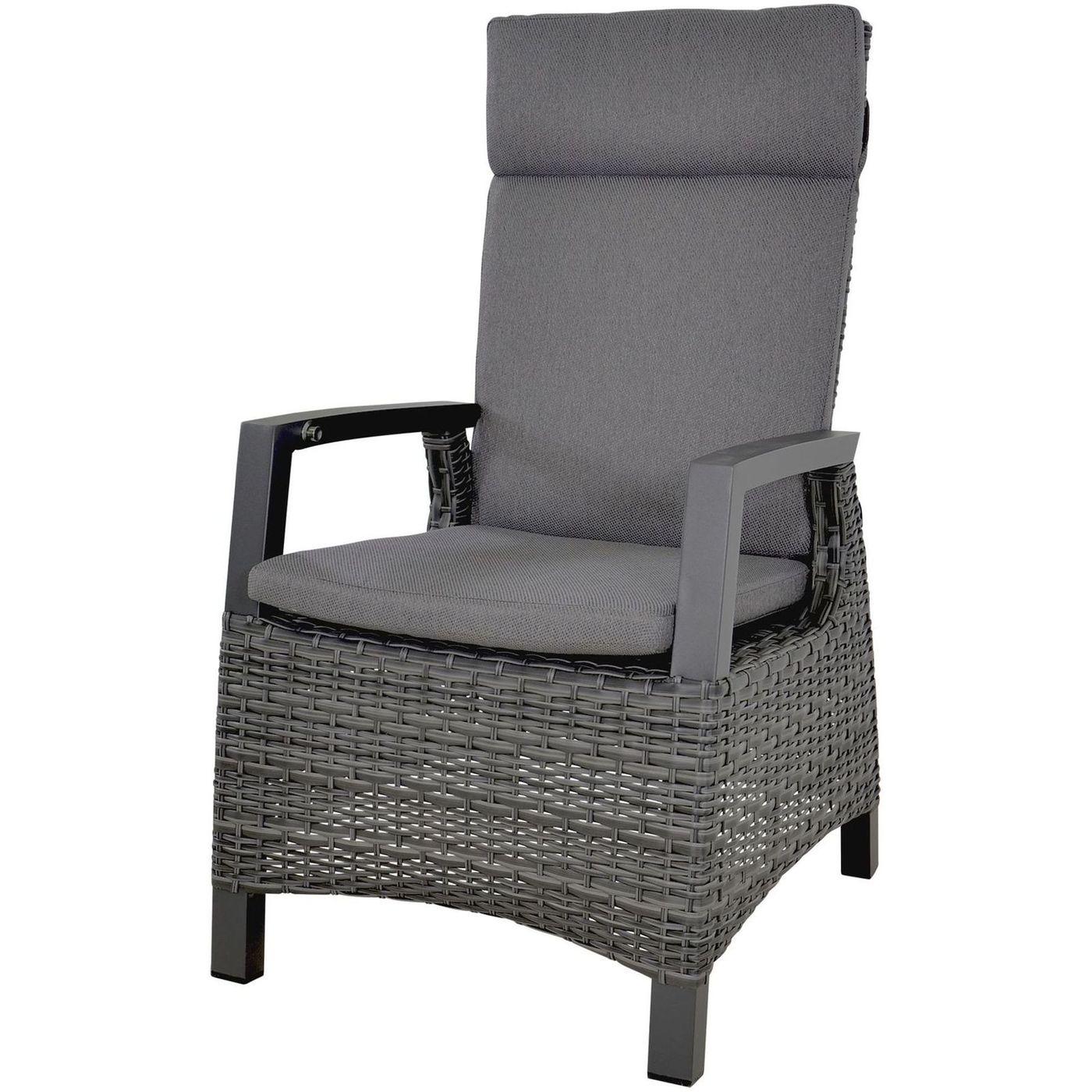 Poly Rattan Gartenstuhl Parma anthrazit (verstellbar)