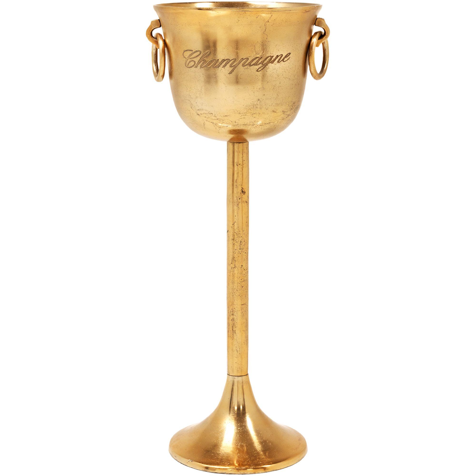 Sektkühler Weinkühler Grand Casino Champagne Aluminium antik gold (auf Ständer)