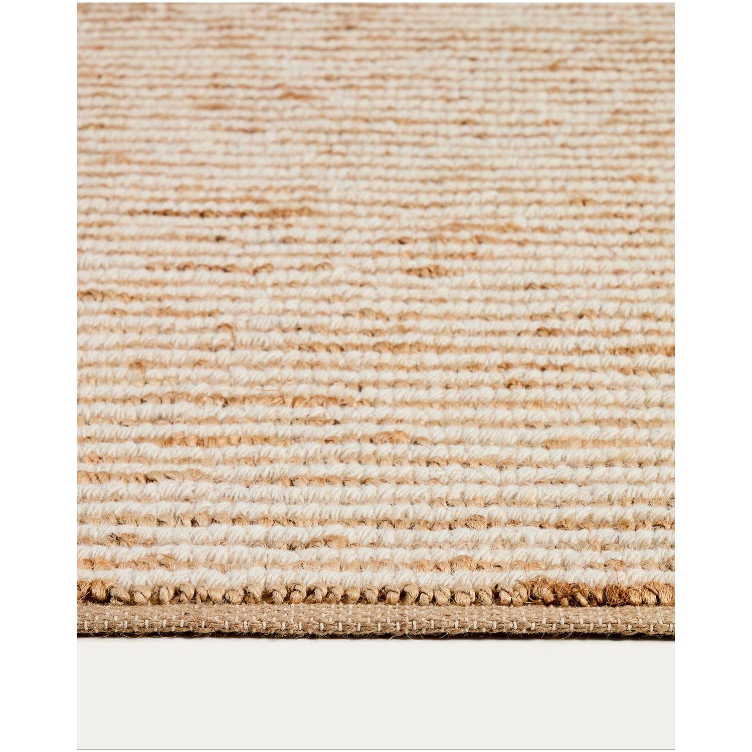 Teppich Derule aus Jute und Wolle in Beige 200x300