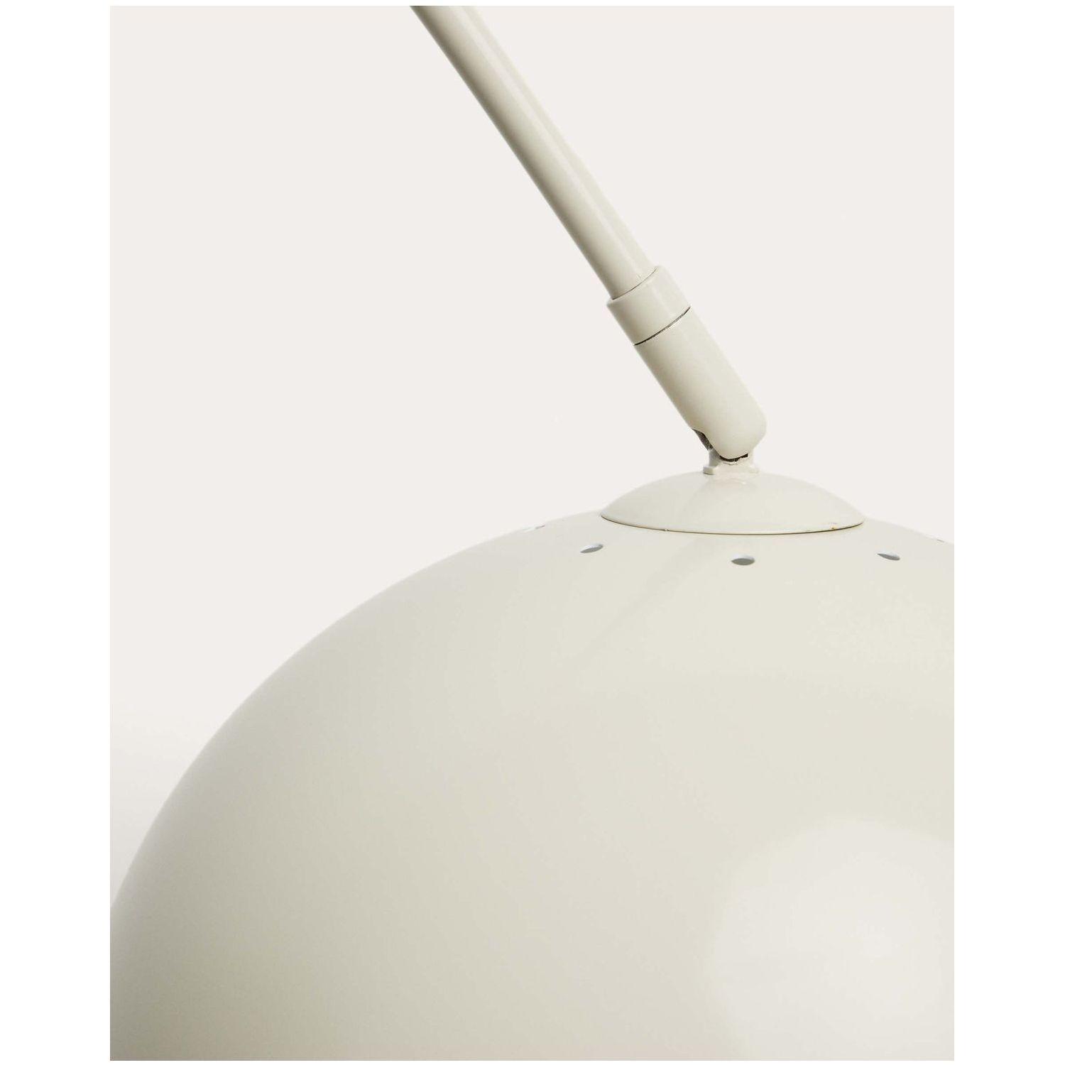 Bogenlampe Stehlampe Madali aus Stahl mit weissem Finish und weissem Marmor
