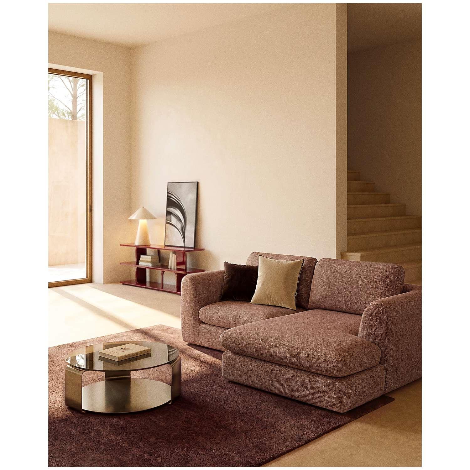 3-Sitzer Sofa Vera mit Chaiselongue links in Terrakotta 232x176 FSC Mix Credit