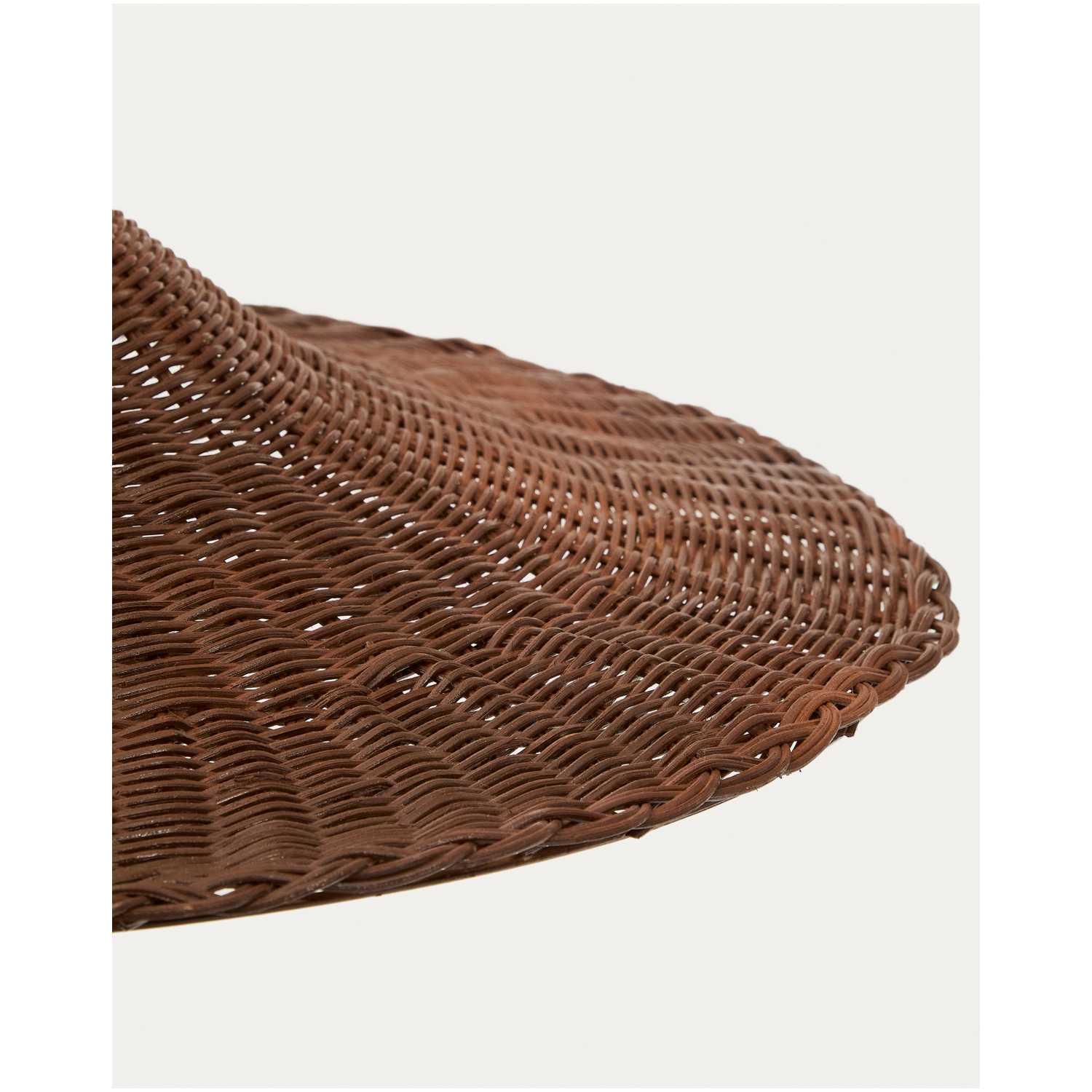 Lampenschirm für Deckenleuchte Bladia aus Rattan mit Finish in Braun 70x70