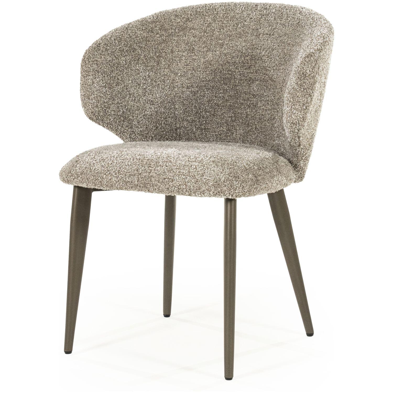 Armlehnstuhl Plaza Bouclé Stoff taupe