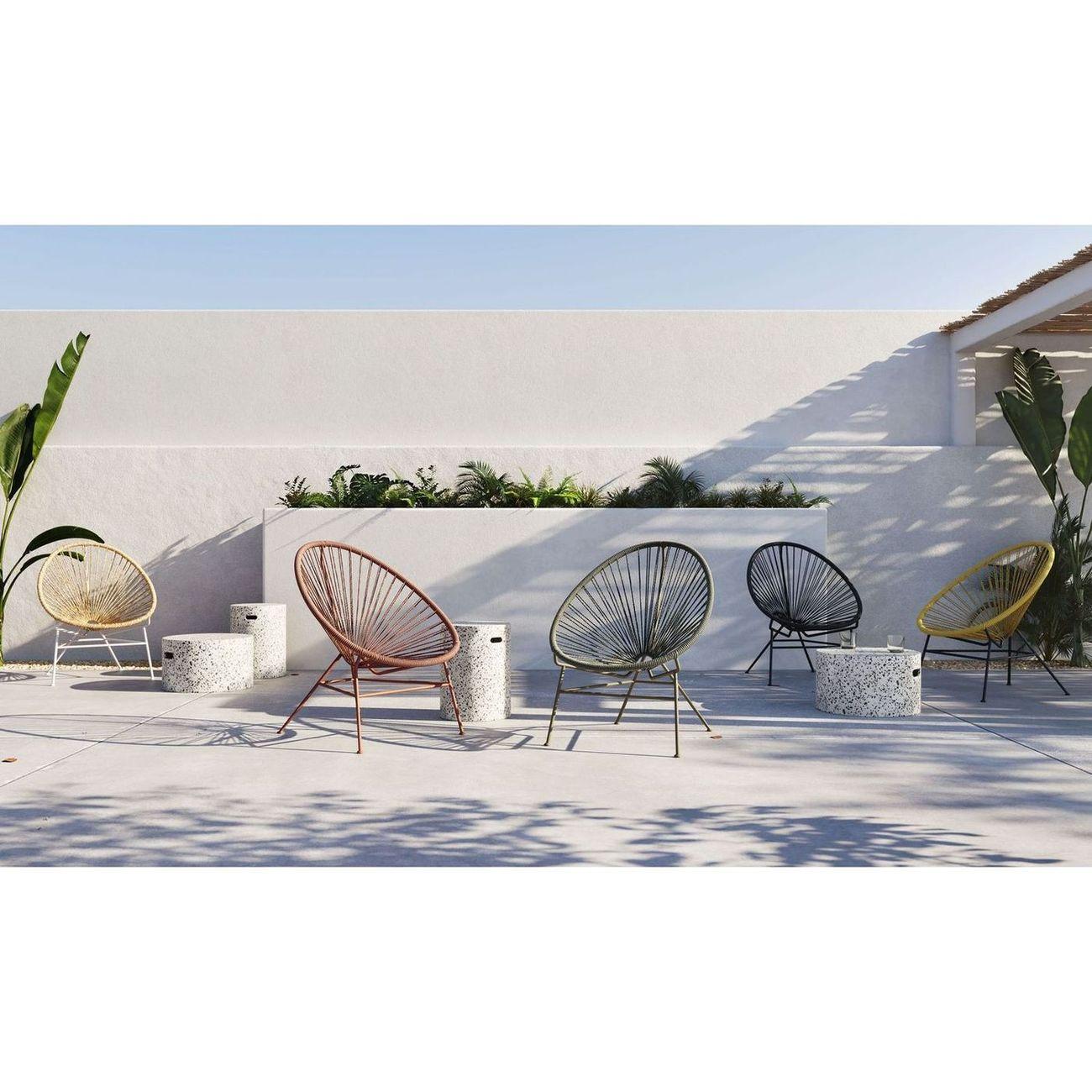Gartensessel Acapulco Kordel Seil schwarz