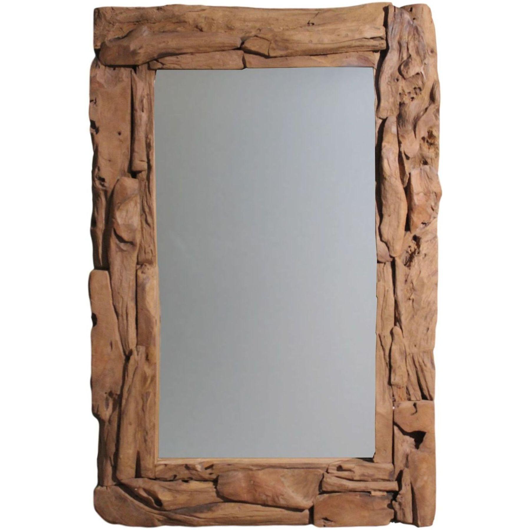 Wandspiegel  Teak rustikal natur 140x80 UNIKAT