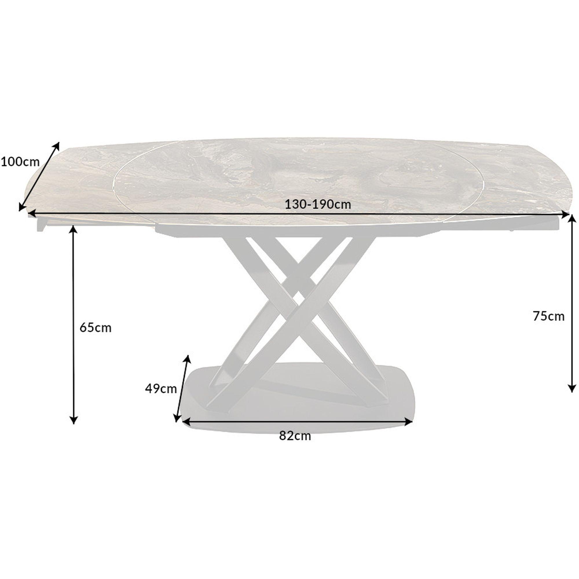 Ausziehtisch Conception 130-190x100 Keramik taupe Marmor-Optik