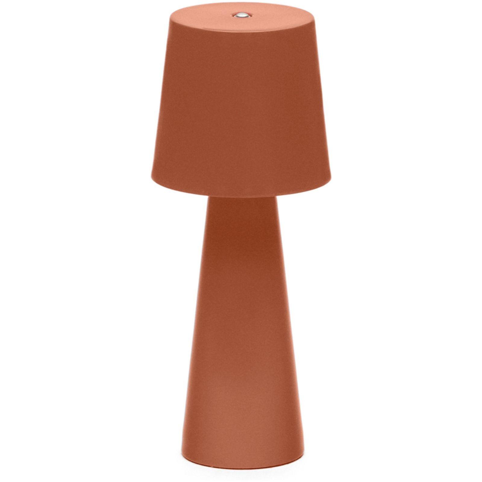 Arenys Outdoor Tischlampe klein aus Metall mit terrakottafarbenem Finish LED