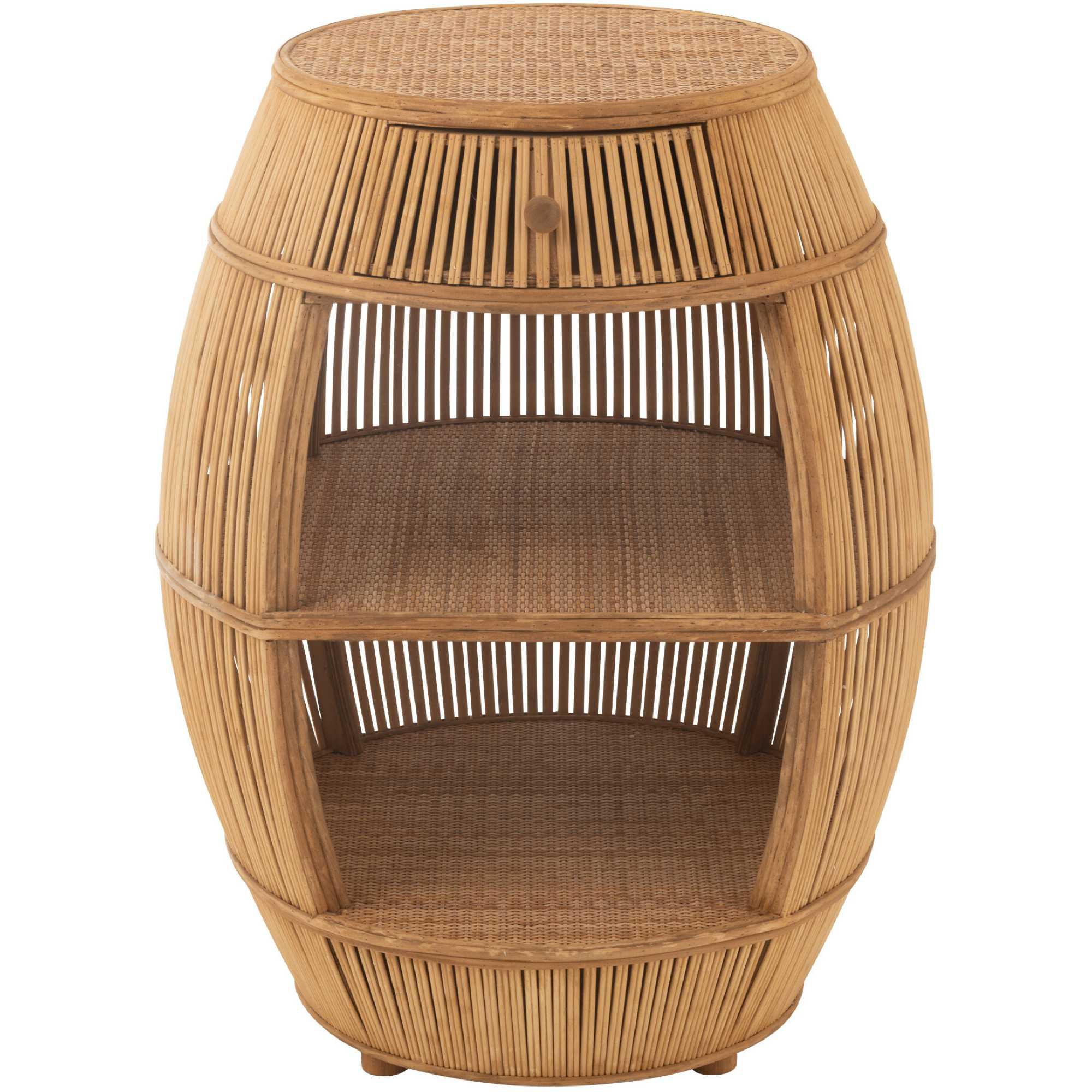 Barschrank Regal Fass Rattan Bambus natur