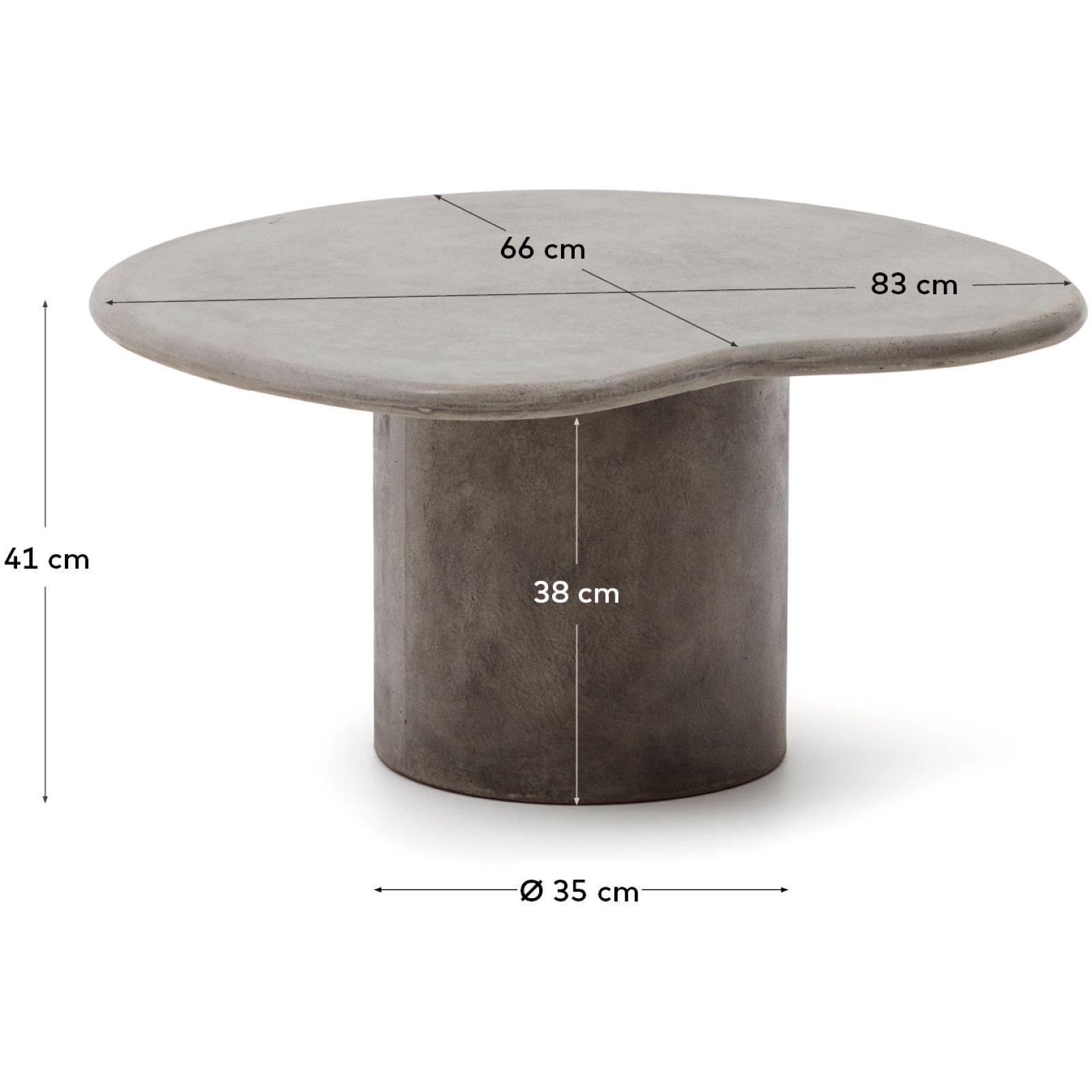 Couchtisch Macarella Zement grau 83x77