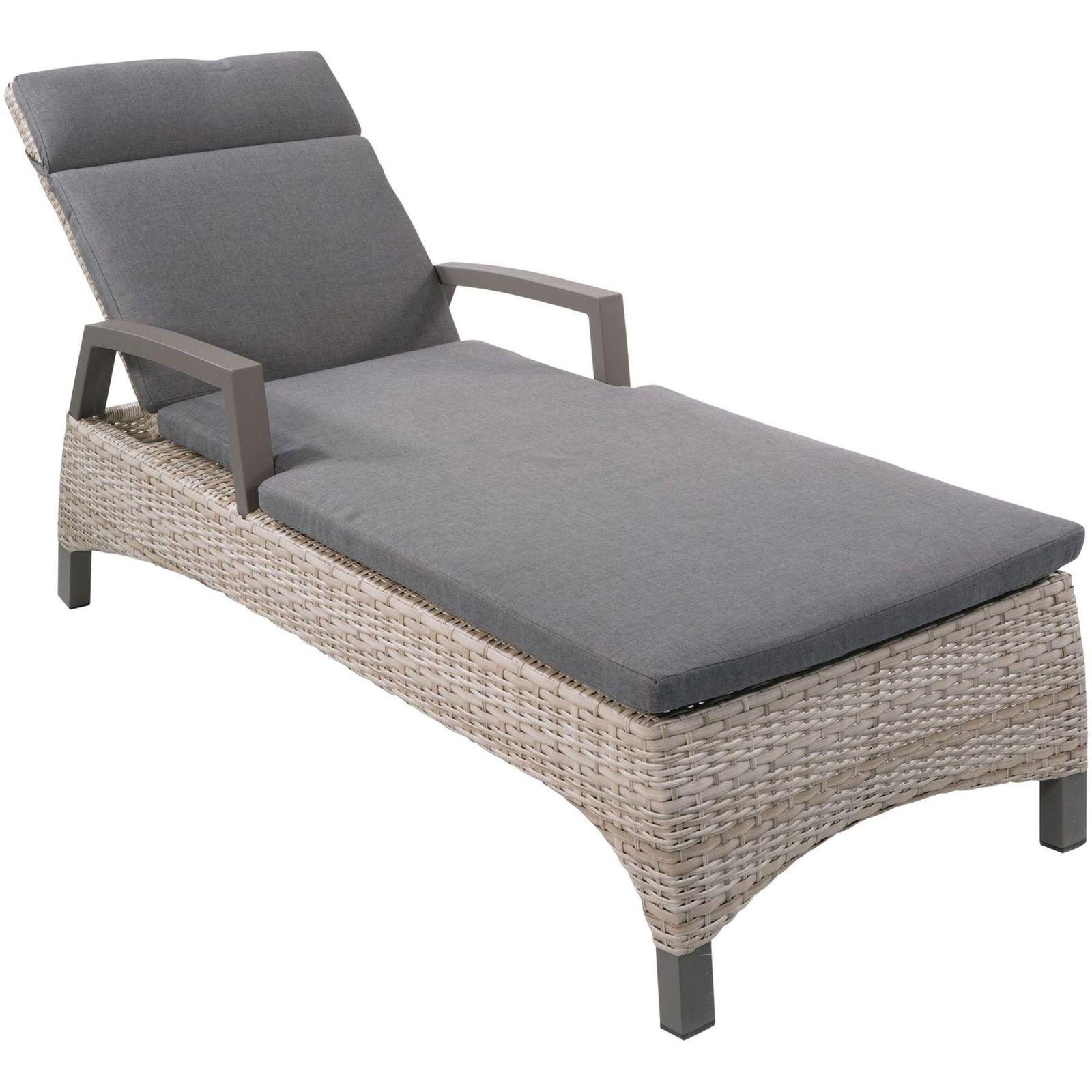 Poly Rattan Sonnenliege Parma taupe