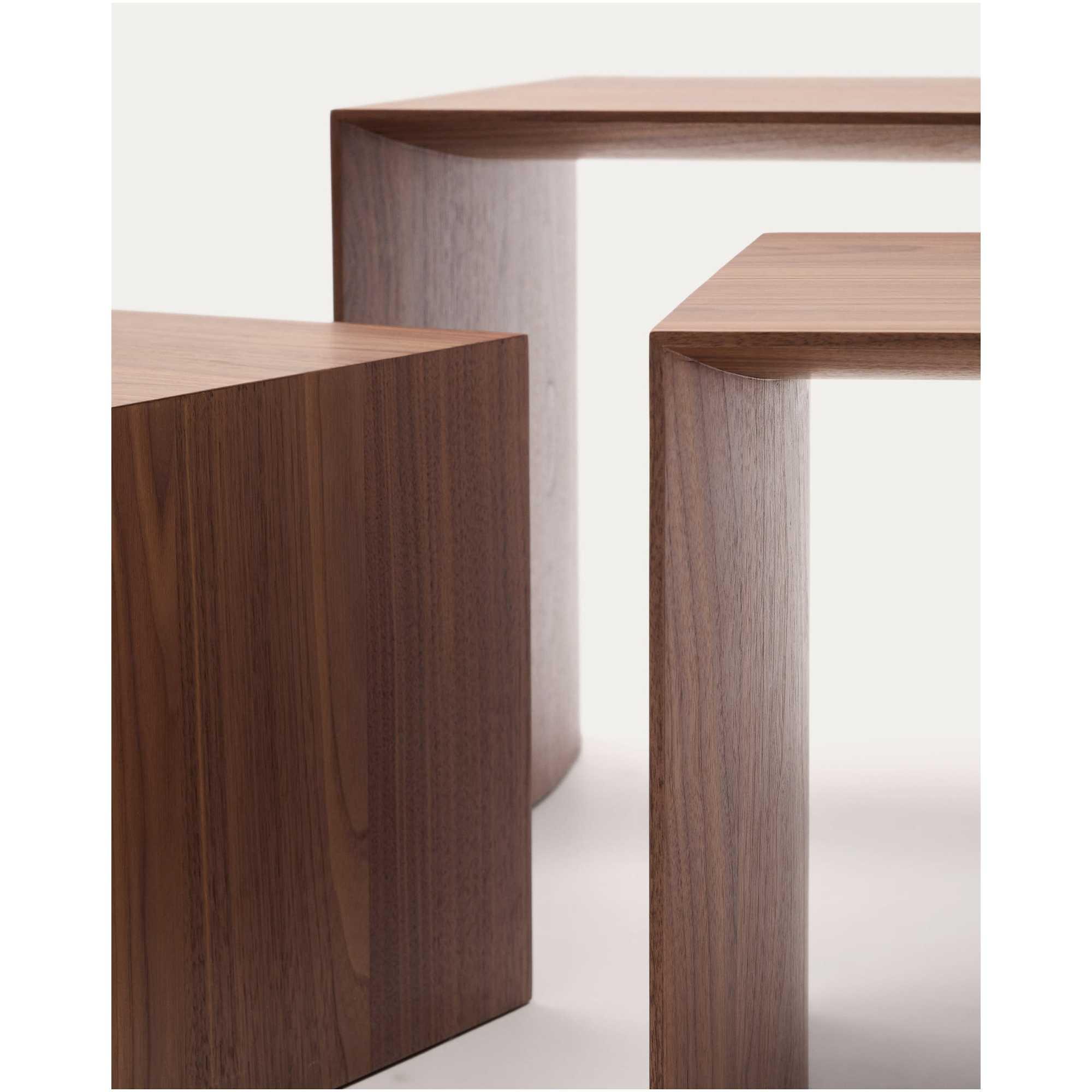 Beistelltisch Nesttische Litto Walnussholzfurnier (3er-Set)