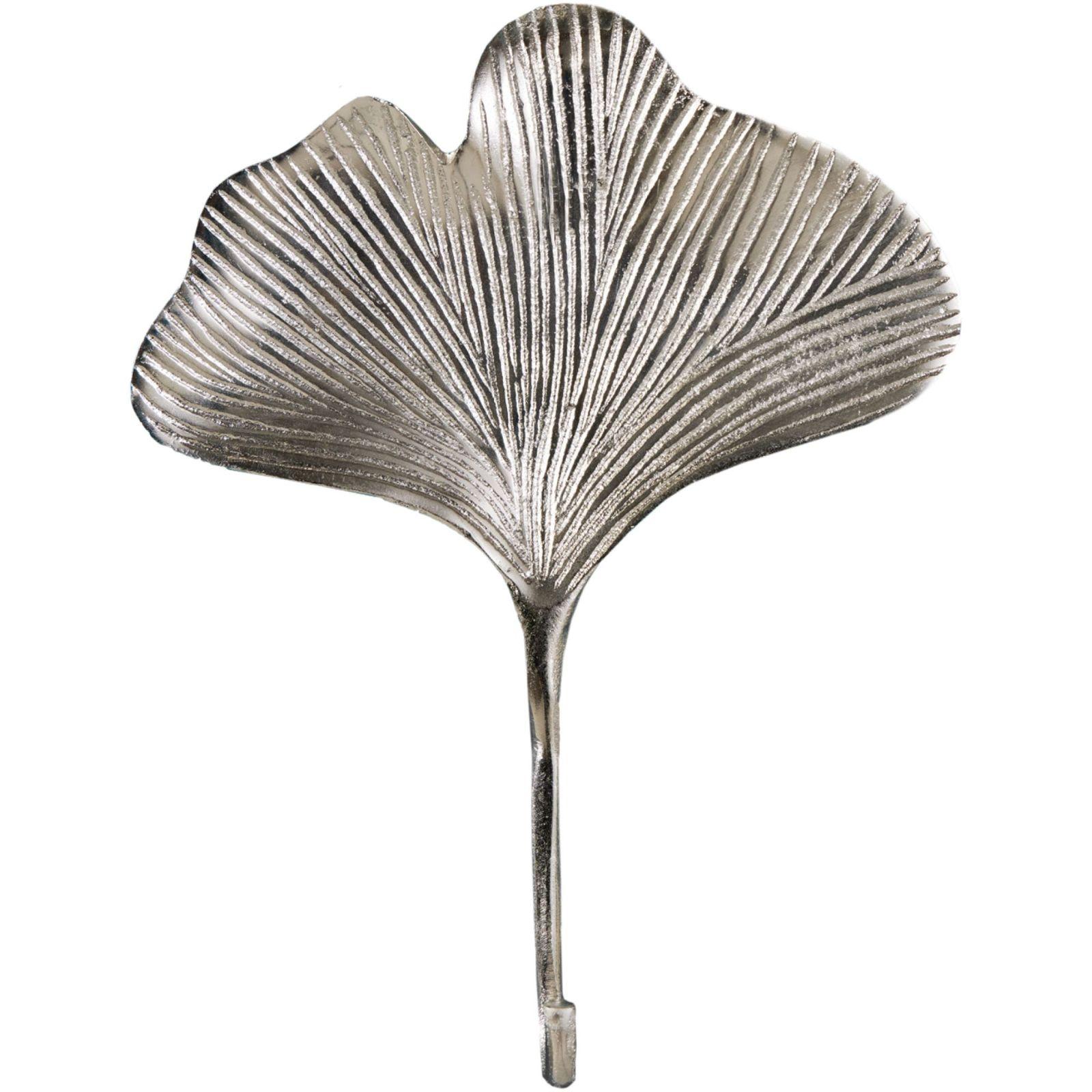 Kleiderhaken Ginkgo Metall silber (3er-Set)
