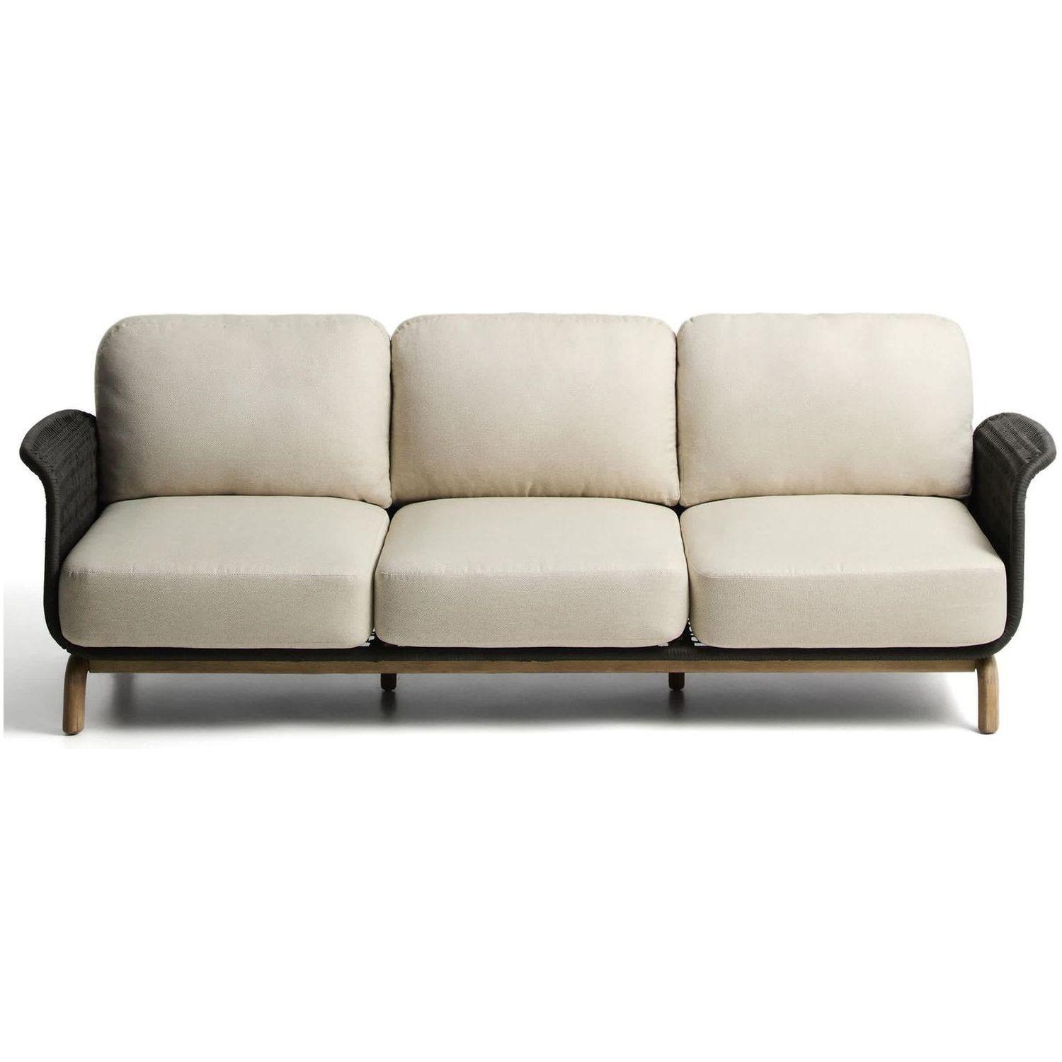 Gartensofa 3-Sitzer Alipa Akazienholz massiv Seil dunkelgrau 235