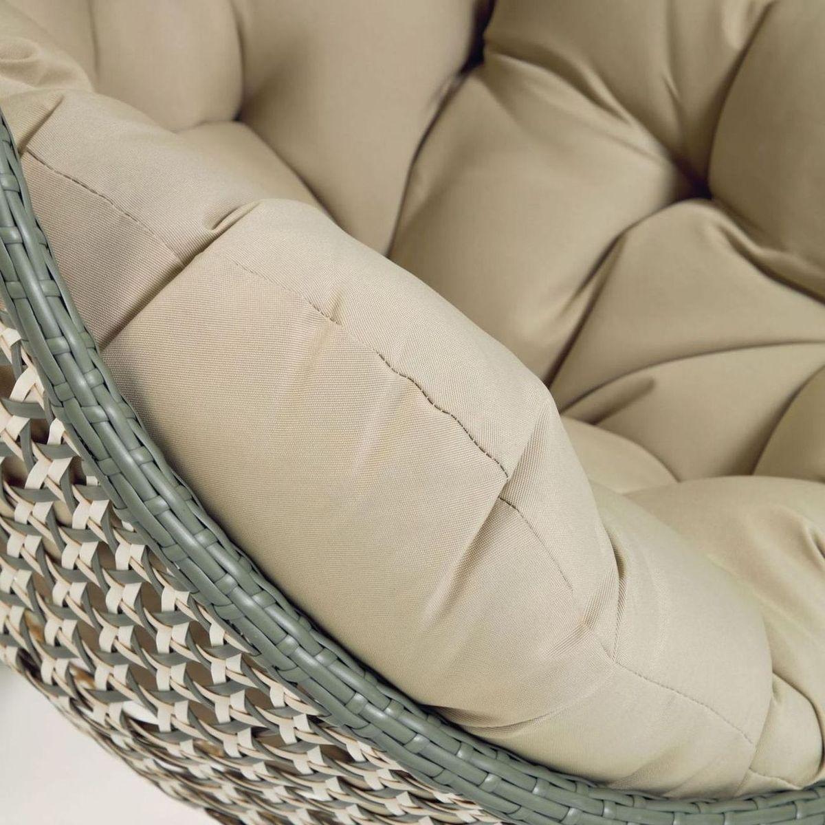 Garten Hängesessel Ciara Poly Rattan grün beige