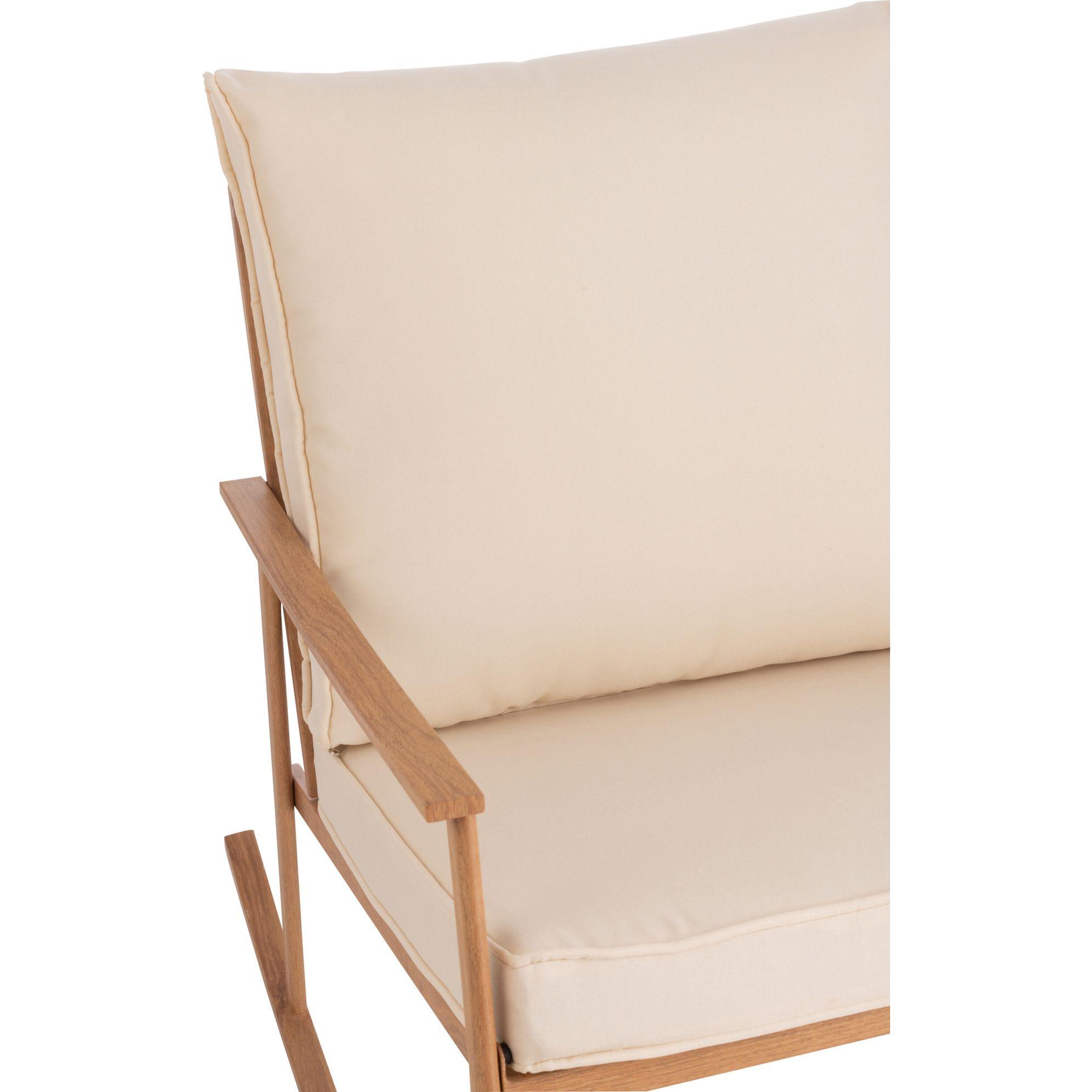 Garten Schaukelstuhl Metall beige Kissen weiss