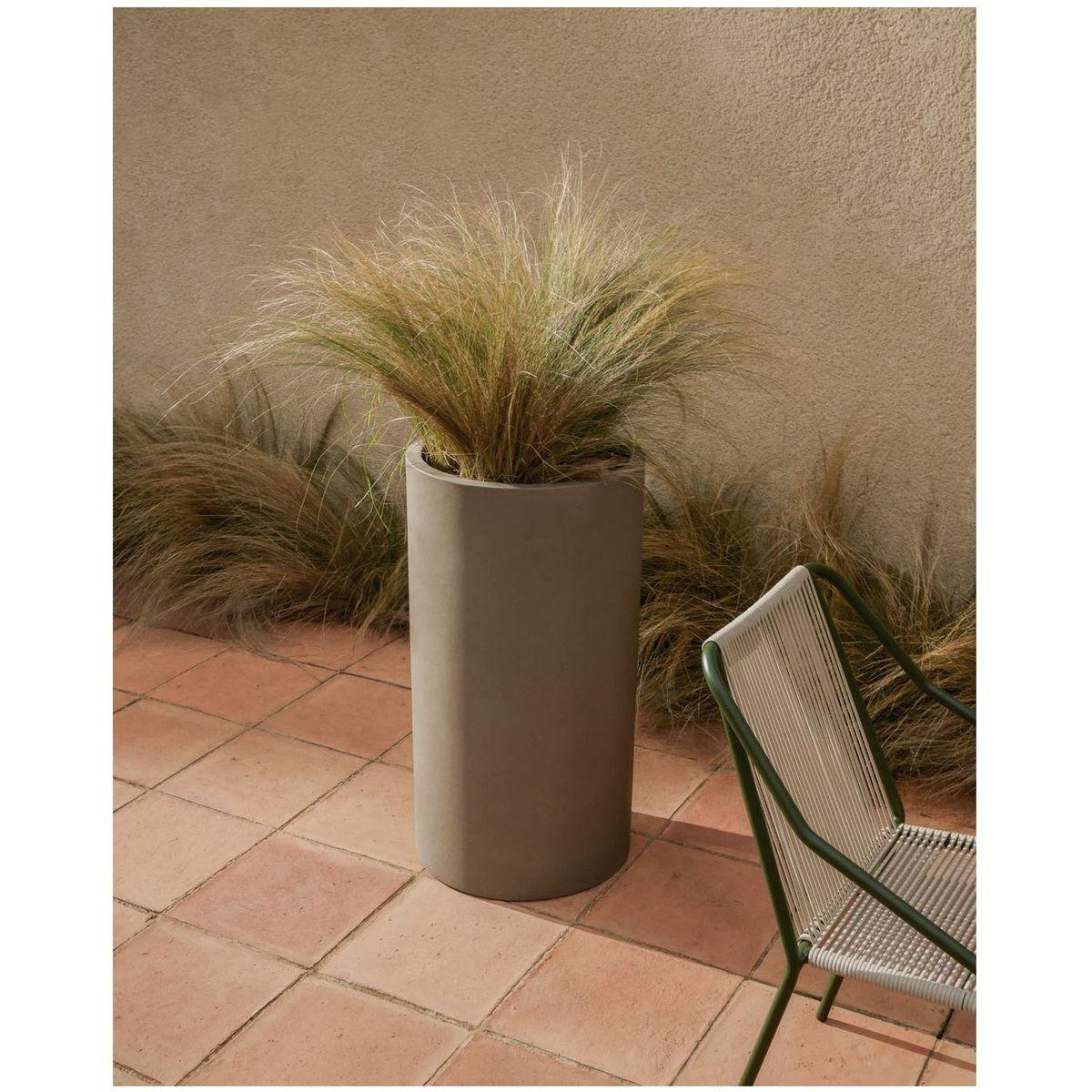 Blumentopf Aiguablava aus grauem Zement Ø 42 cm