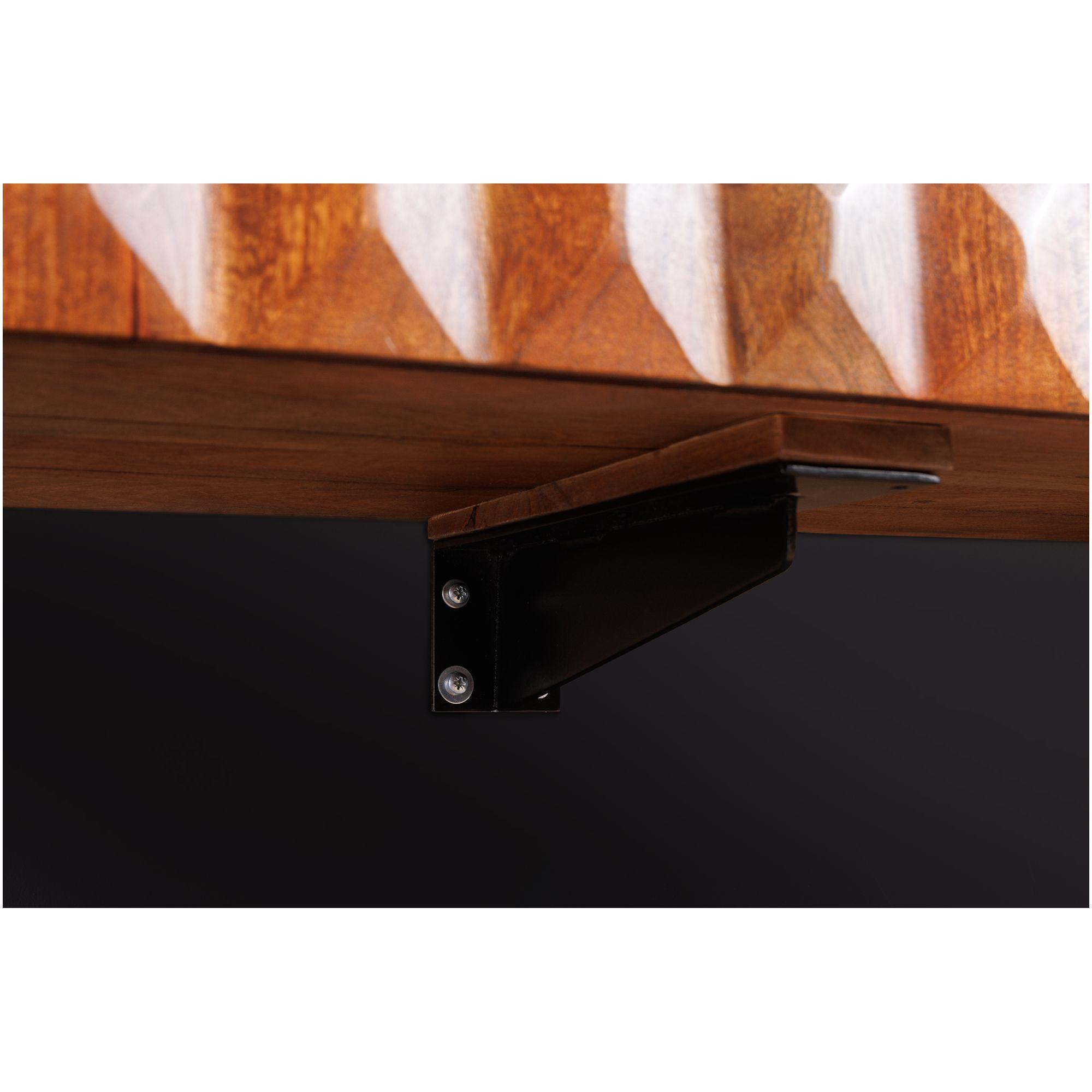 TV Wand Hängeschrank Vintage Cuben 160 braun Mangoholz