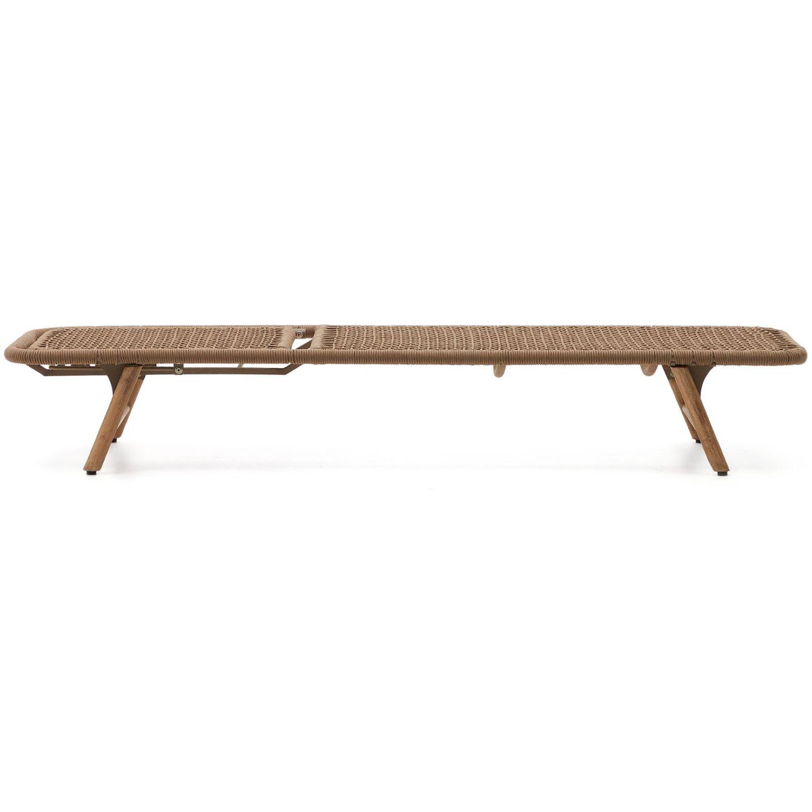 Sonnenliege Dandara Seil beige massives Akazienholz 100% FSC