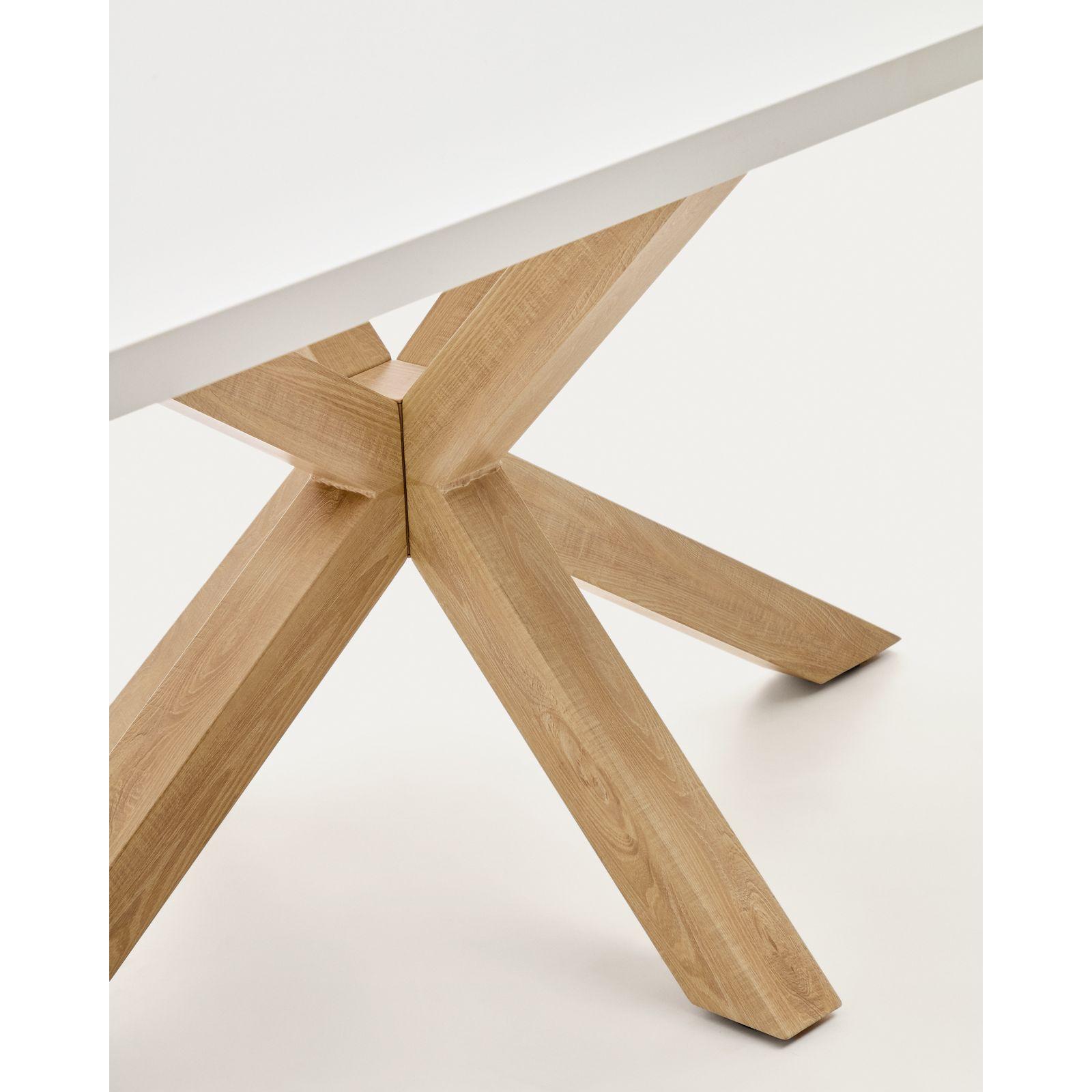 Argo Tisch 180 x 100 cm mit Melamin weiß und Stahlbeinen mit Holzeffekt