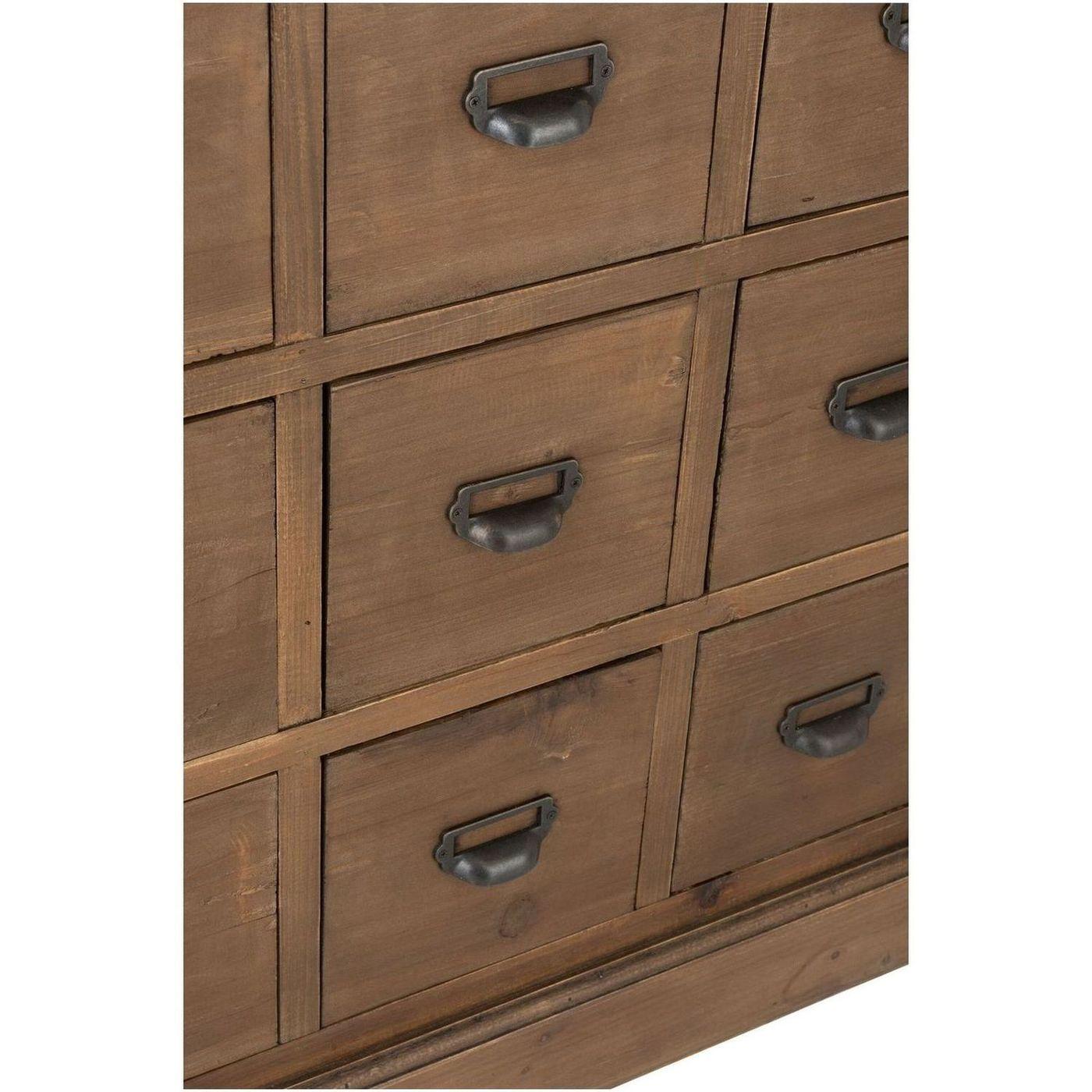 Apothekerkommode mit 18 Schubladen recyceltes Holz braun