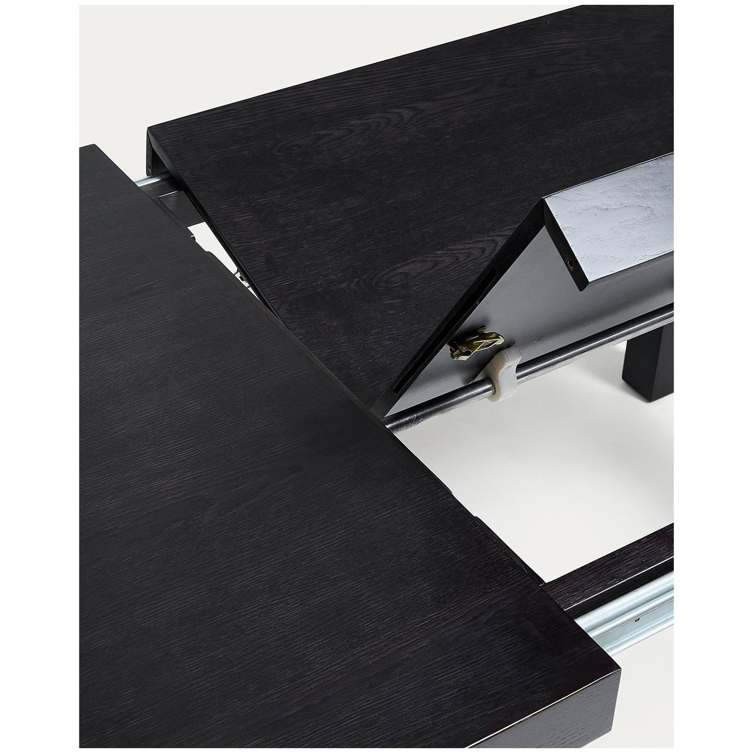 Esstisch Ausziehtisch Erisia aus massivem Eichenholz mit ebonisiertem schwarz Finish FSC 100% - Grösse: 180-230x90