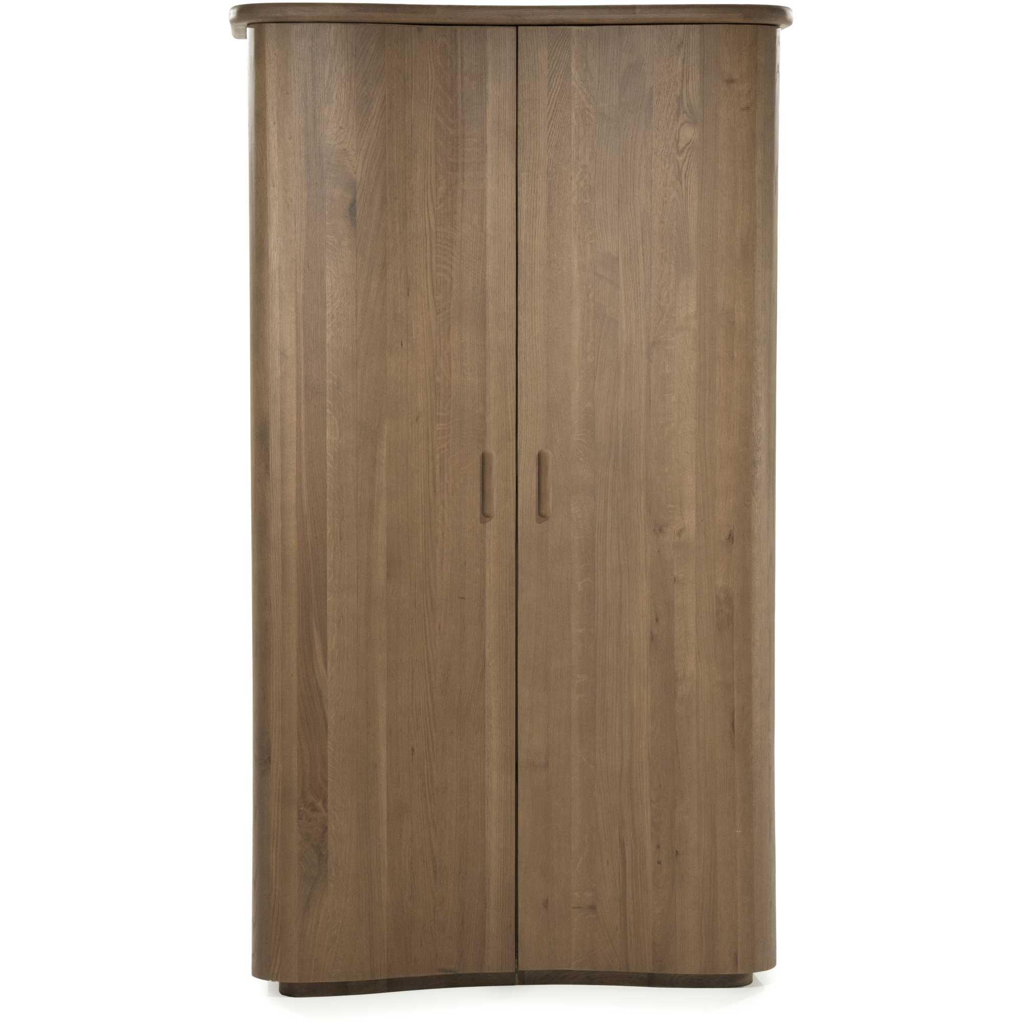 Holzschrank abgerundet Jaromir Eichenholz braun 120x210