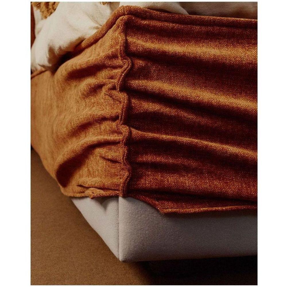 Abziehbares Polsterbett Arvian Chenille Stoff terrakotta mit Klappbettkasten - Grösse: 180x200