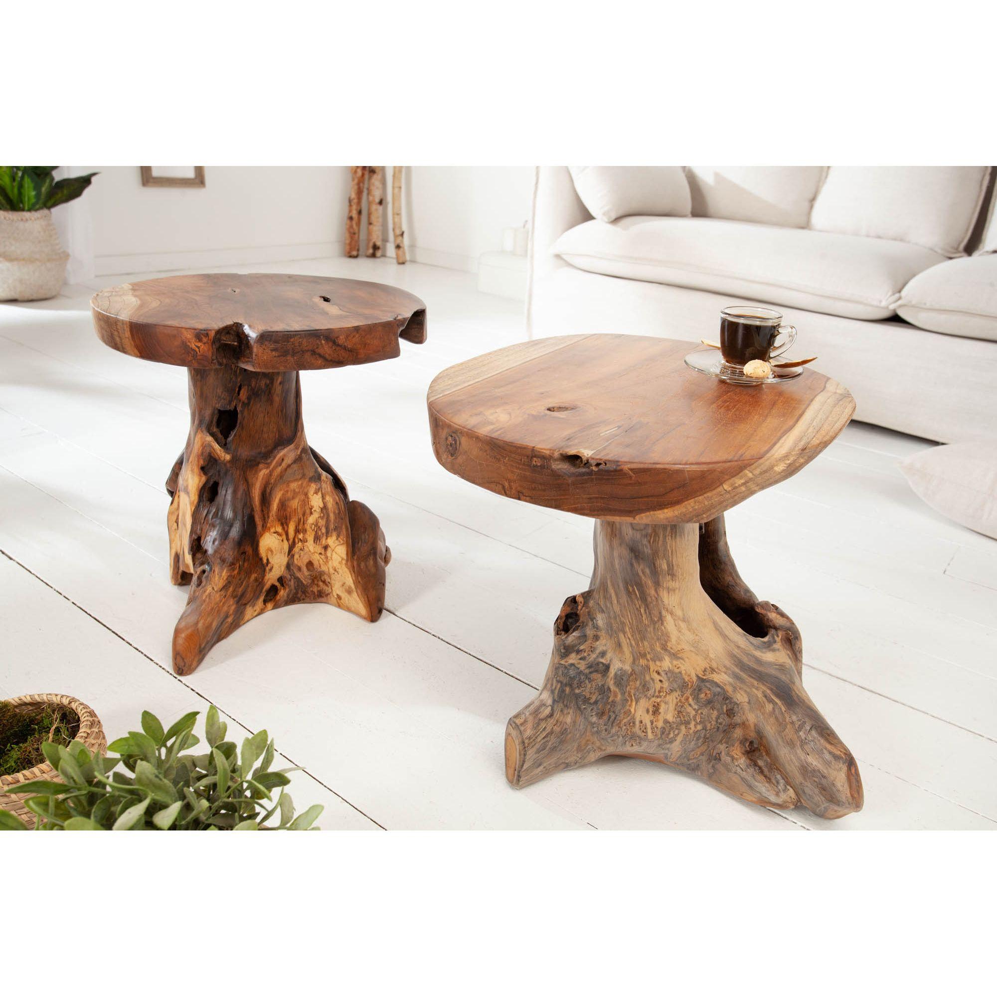 Beistelltisch Holzhocker Wurzel 40cm Teakholz Unikat