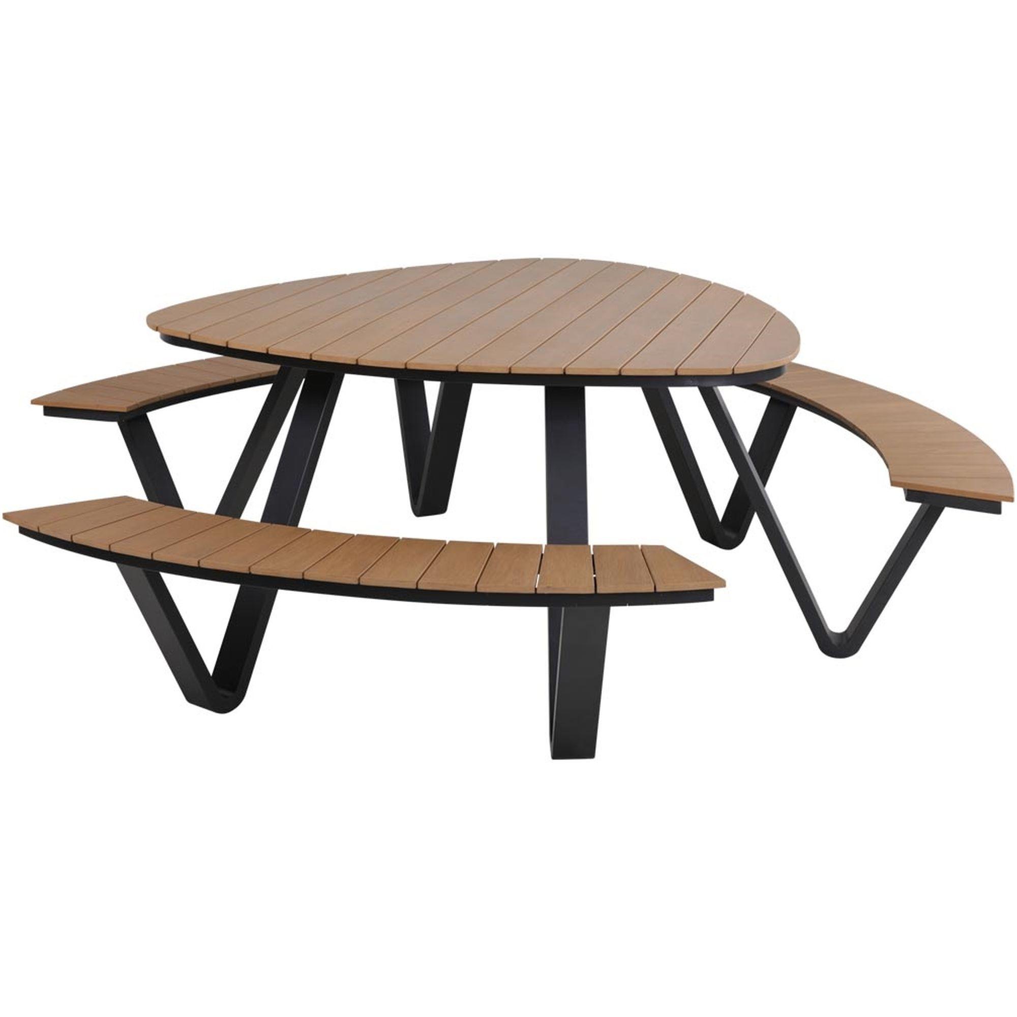 Garten Picknick Tischset dreickig Aluminium Poly-Holz Piazza